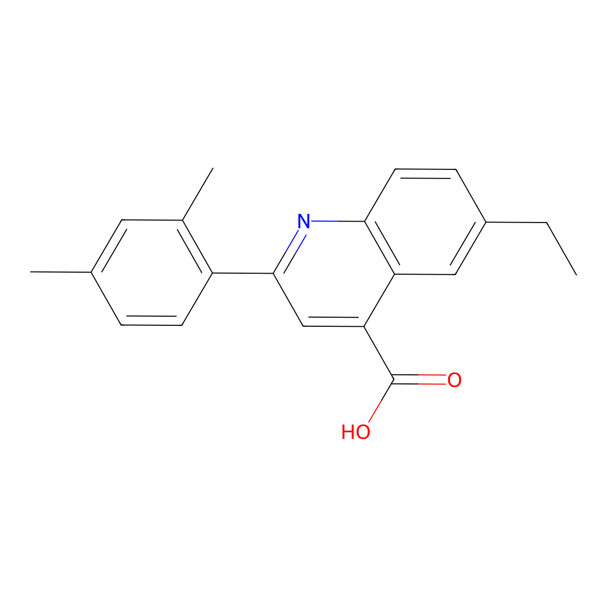 2-(2,4-Dimethylphenyl)-6-ethylquinoline-4-carboxylic acid molecular structure, CAS 590355-50-3