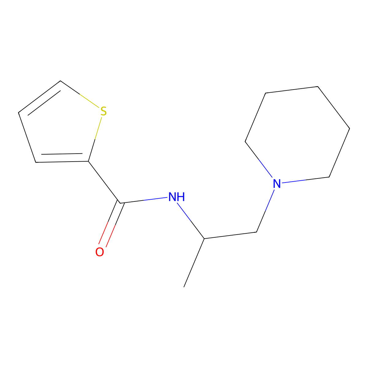 N-(1-Methyl-2-(1-piperidinyl)ethyl)-2-thiophenecarboxamide molecular structure, CAS 590355-62-7