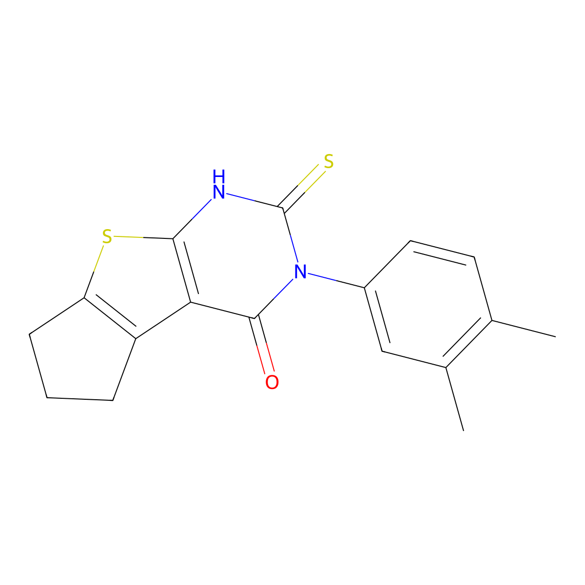 11-(3,4-Dimethylphenyl)-10-sulfanyl-7-thia-9,11-diazatricyclo[6.4.0.0,2,6]dodeca-1(8),2(6),9-trien-12-one molecular structure, CAS 590355-82-1