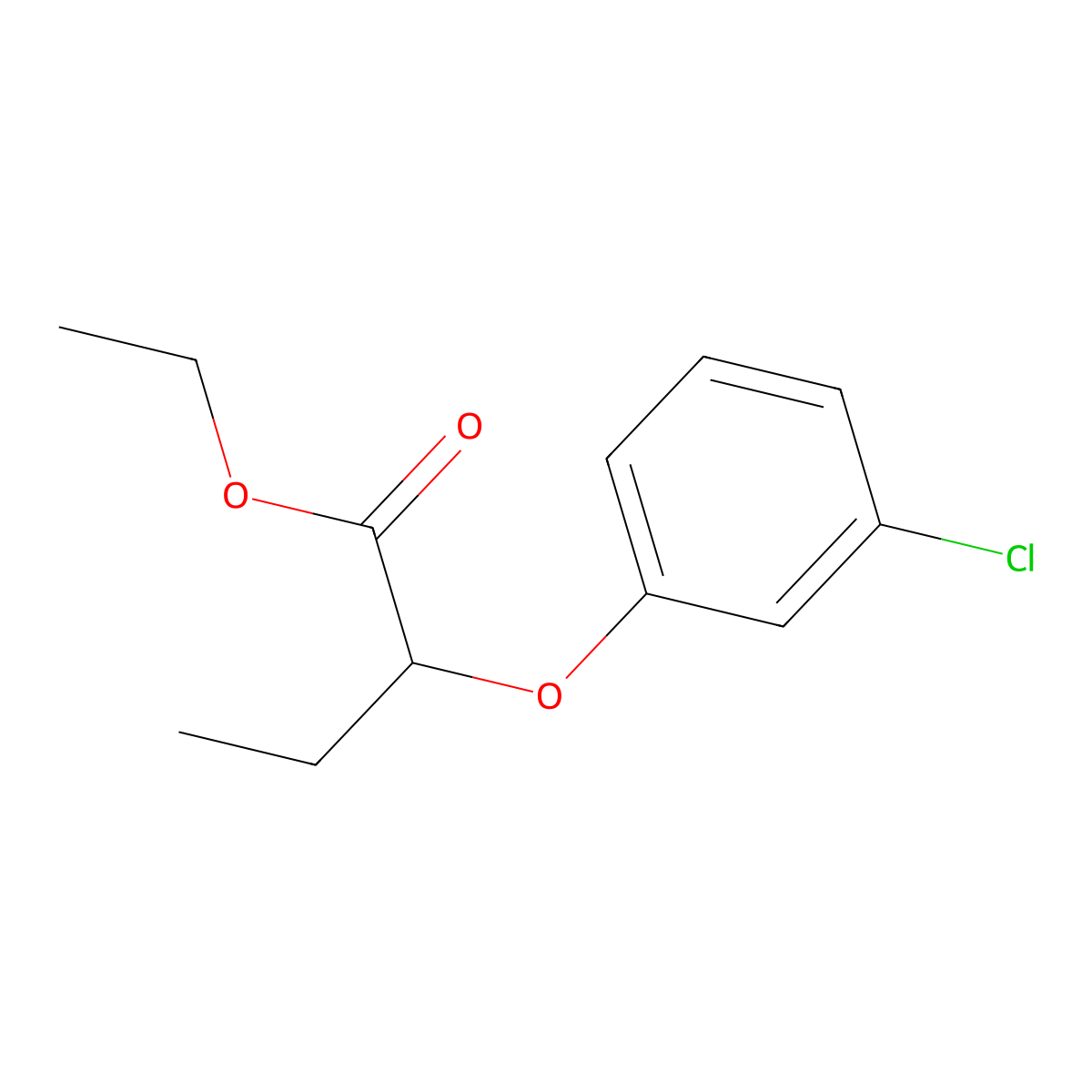 Ethyl 2-(3-chlorophenoxy)butanoate molecular structure, CAS 590356-48-2