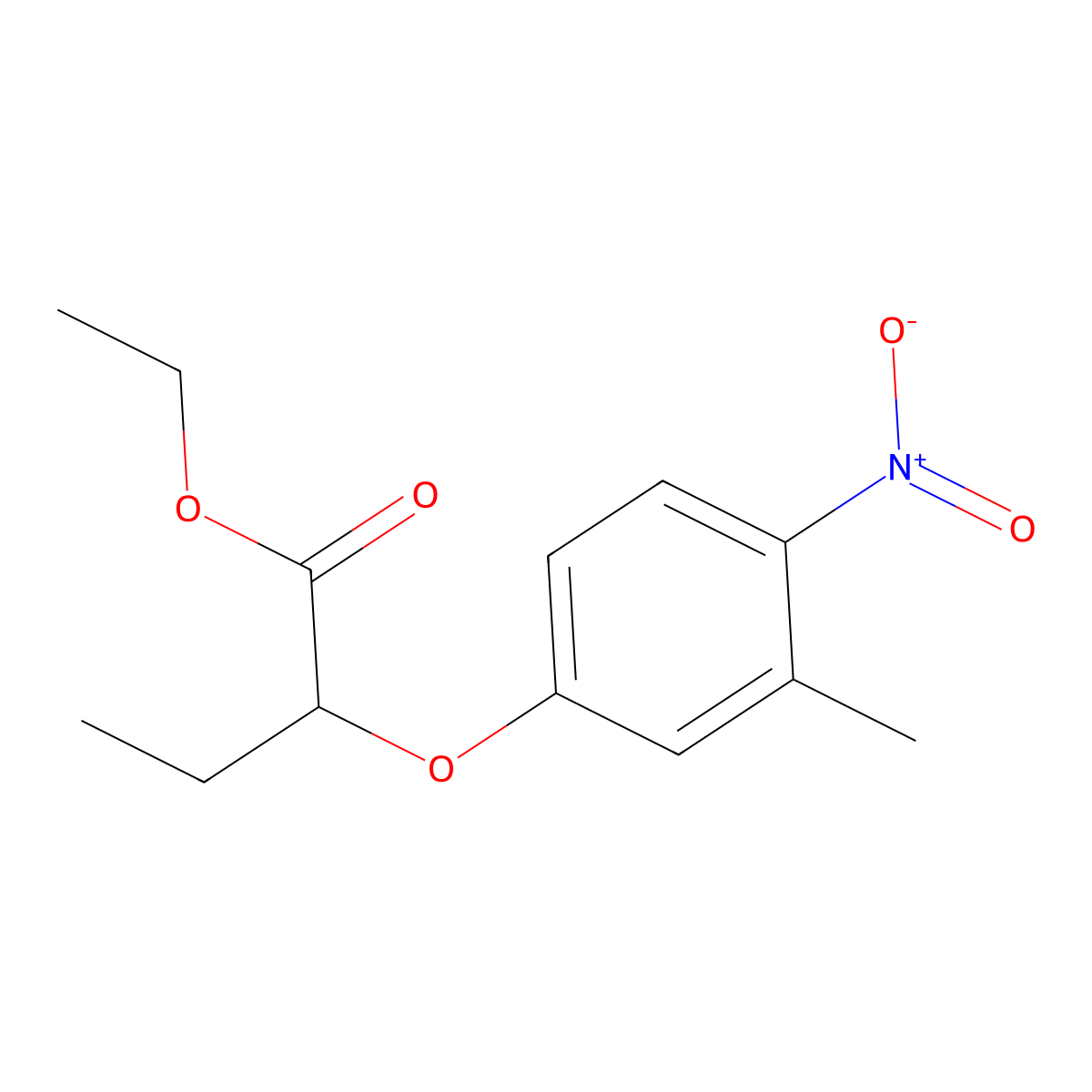 Ethyl 2-(3-methyl-4-nitrophenoxy)butanoate molecular structure, CAS 590356-50-6