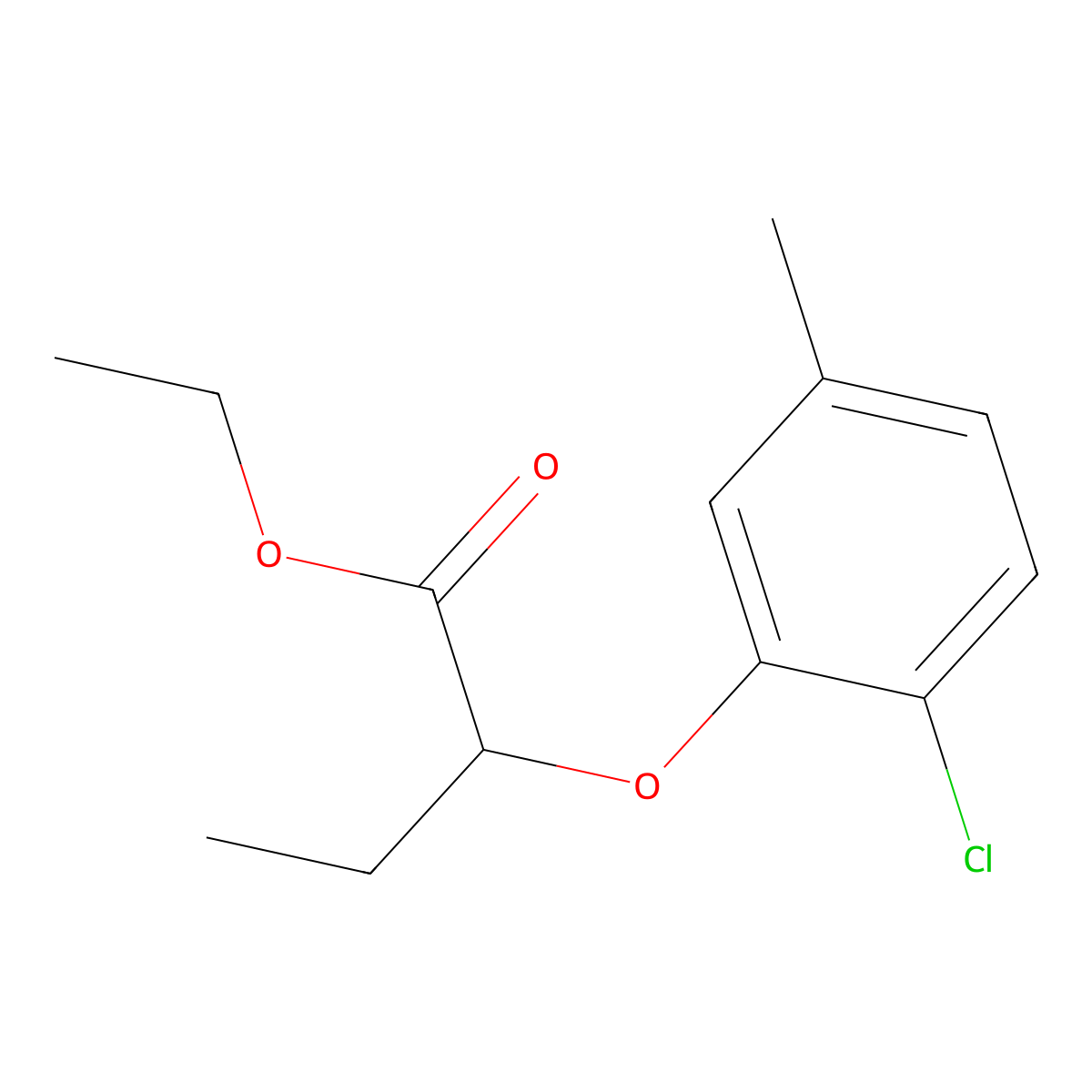Ethyl 2-(2-chloro-5-methylphenoxy)butanoate molecular structure, CAS 590356-54-0