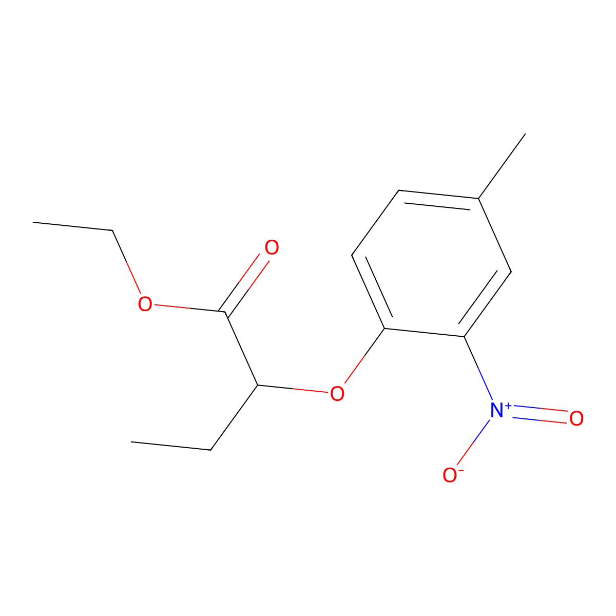 Ethyl 2-(4-methyl-2-nitrophenoxy)butanoate molecular structure, CAS 590356-56-2