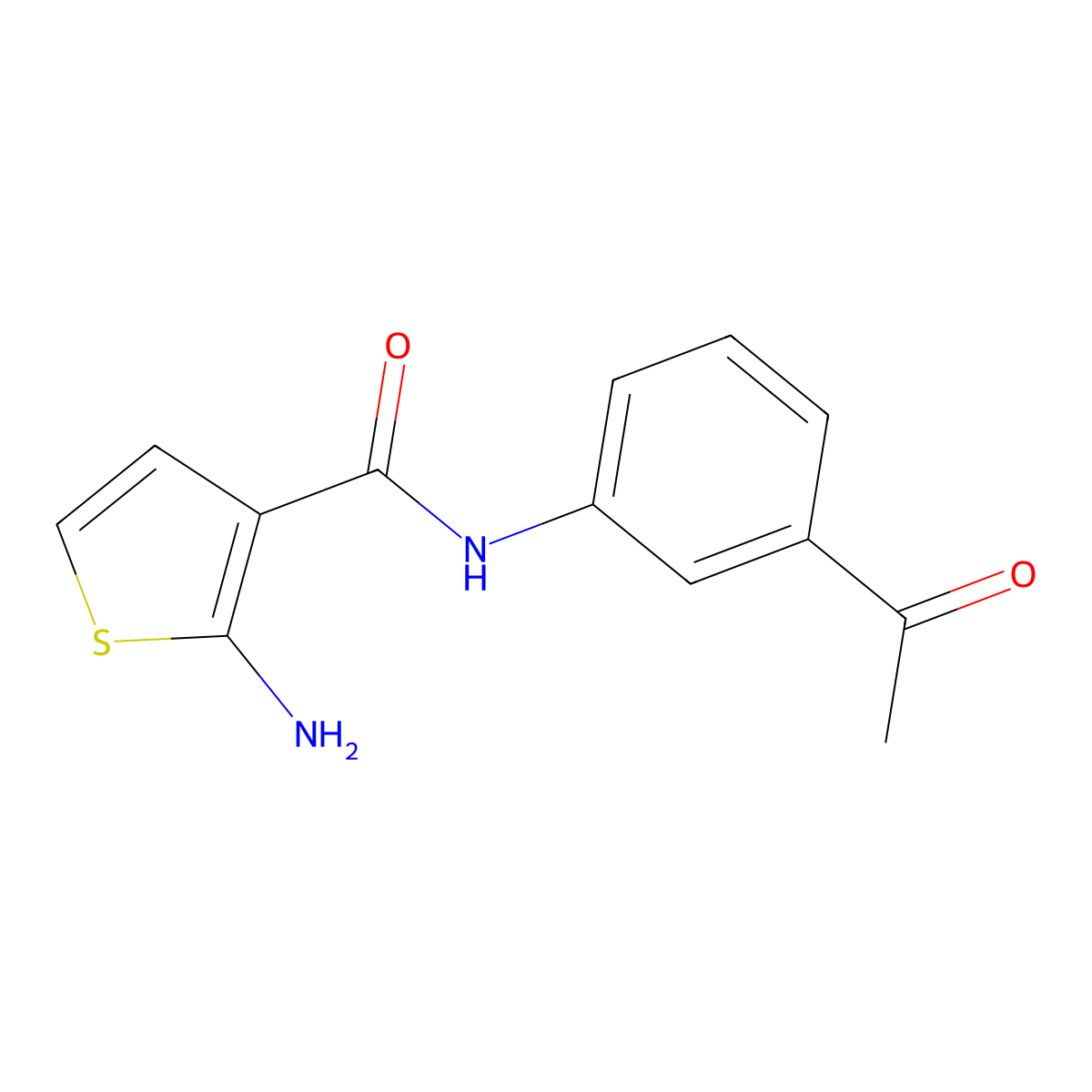 N-(3-acetylphenyl)-2-aminothiophene-3-carboxamide molecular structure, CAS 590356-75-5
