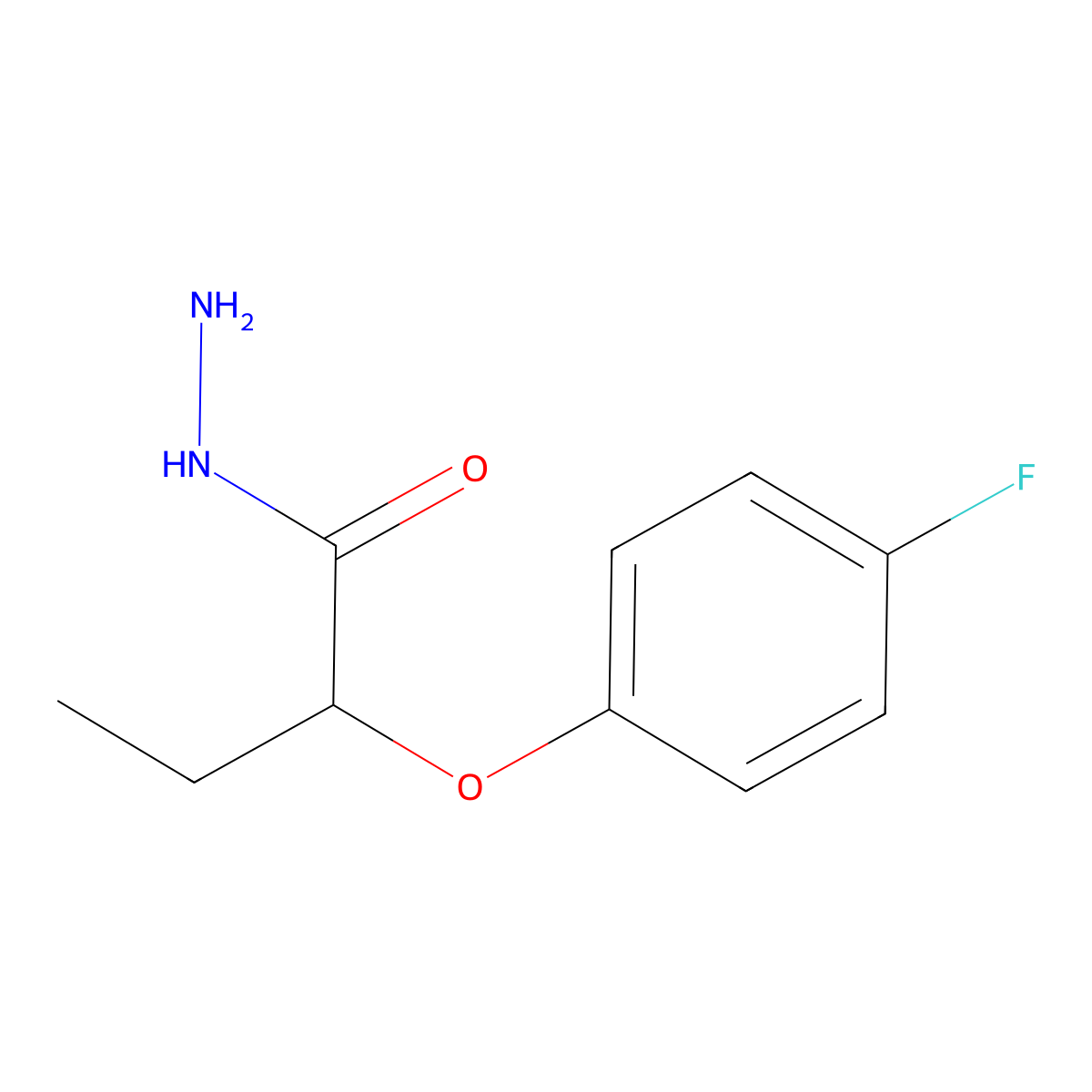 2-(4-Fluorophenoxy)butanehydrazide molecular structure, CAS 590356-80-2