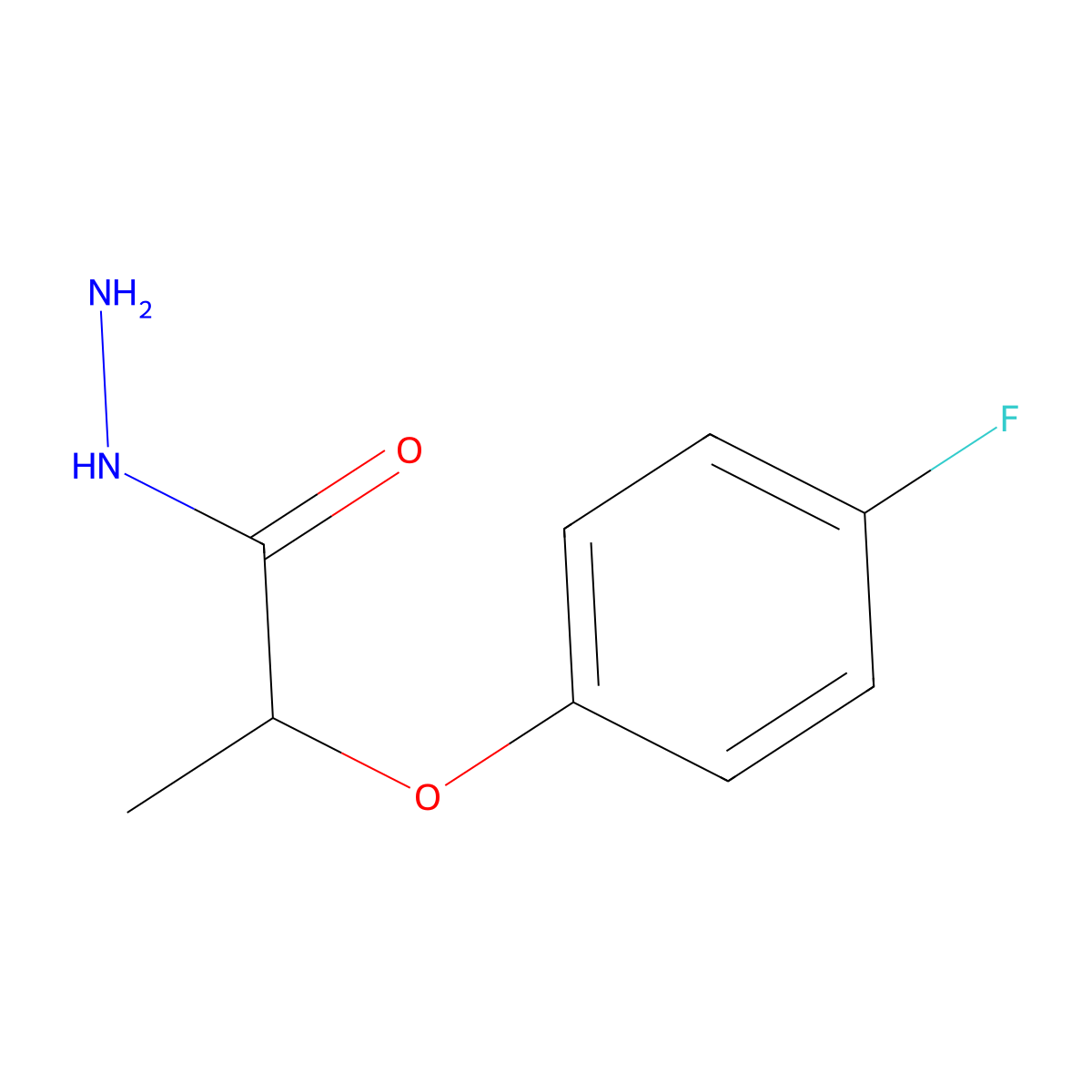 2-(4-Fluorophenoxy)propanohydrazide molecular structure, CAS 590356-83-5