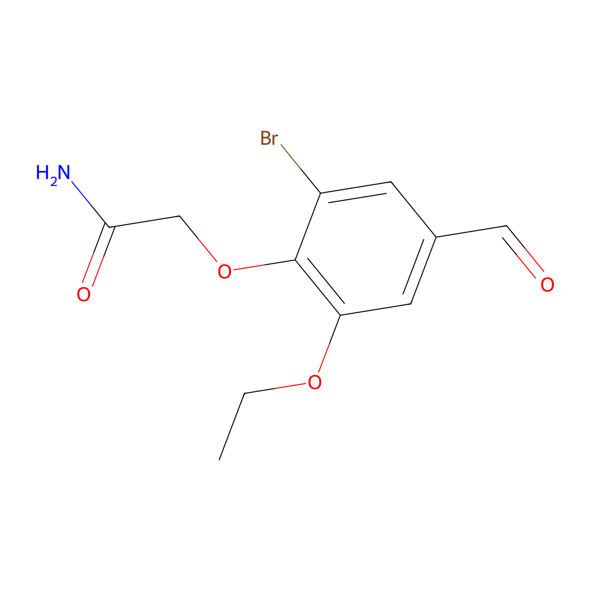 2-(2-Bromo-6-ethoxy-4-formylphenoxy)acetamide molecular structure, CAS 590357-01-0