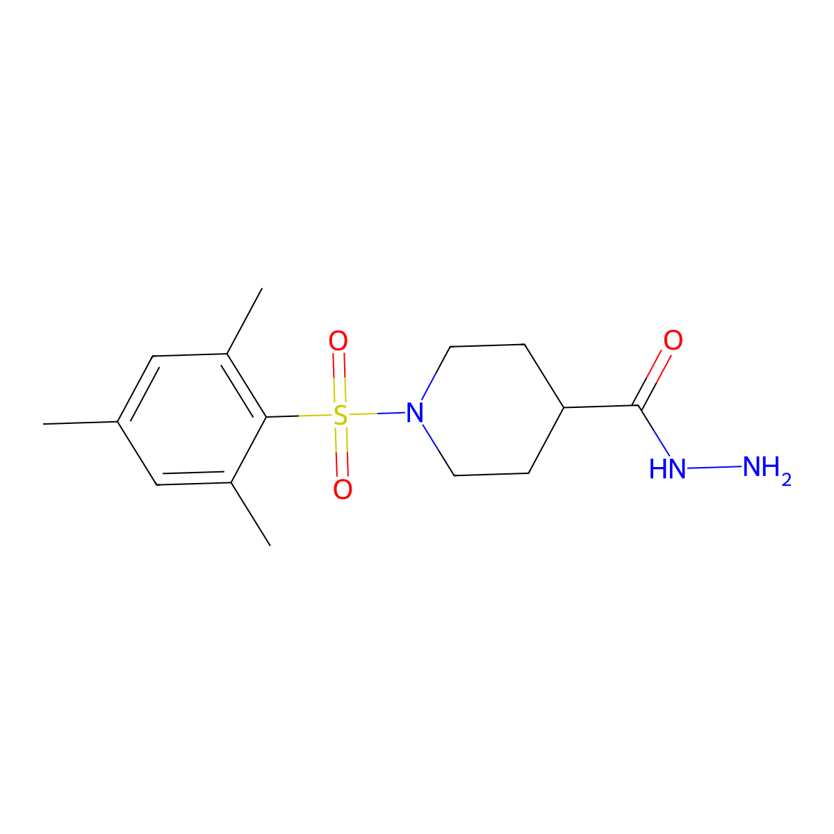 1-(Mesitylsulfonyl)piperidine-4-carbohydrazide molecular structure, CAS 590357-03-2