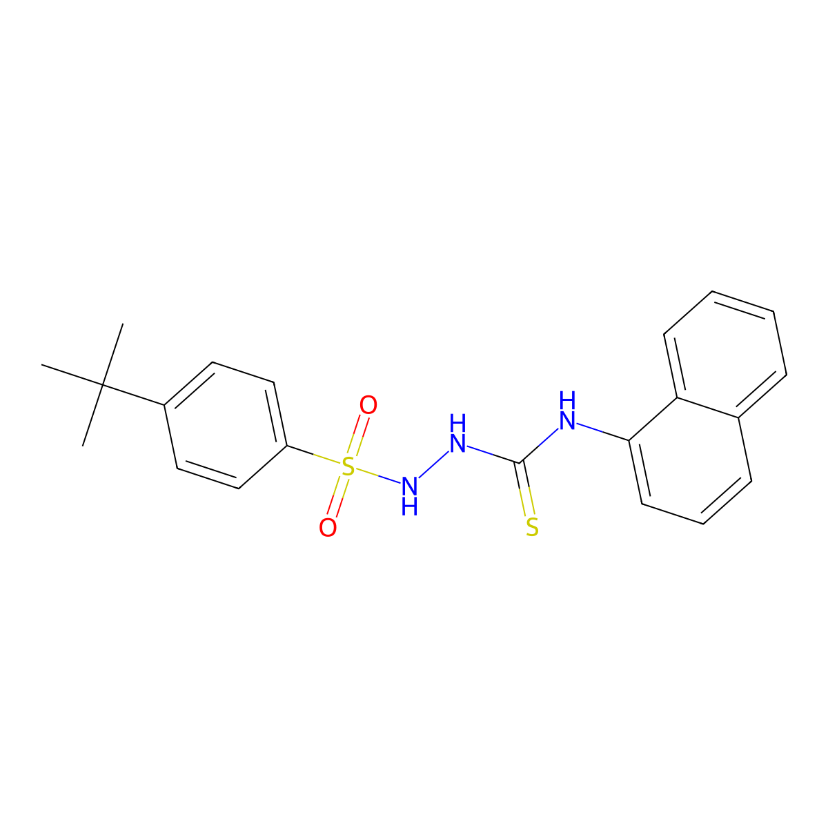 1-[(4-Tert-butylphenyl)sulfonylamino]-3-naphthalen-1-ylthiourea molecular structure, CAS 590357-64-5