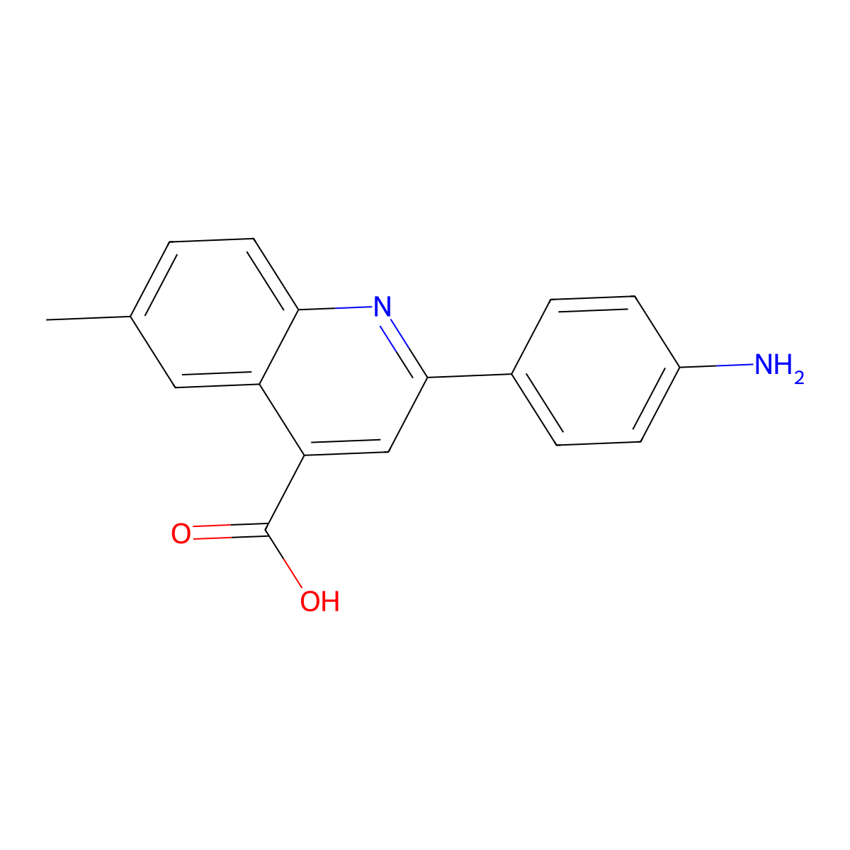 2-(4-Aminophenyl)-6-methylquinoline-4-carboxylic acid molecular structure, CAS 590357-67-8