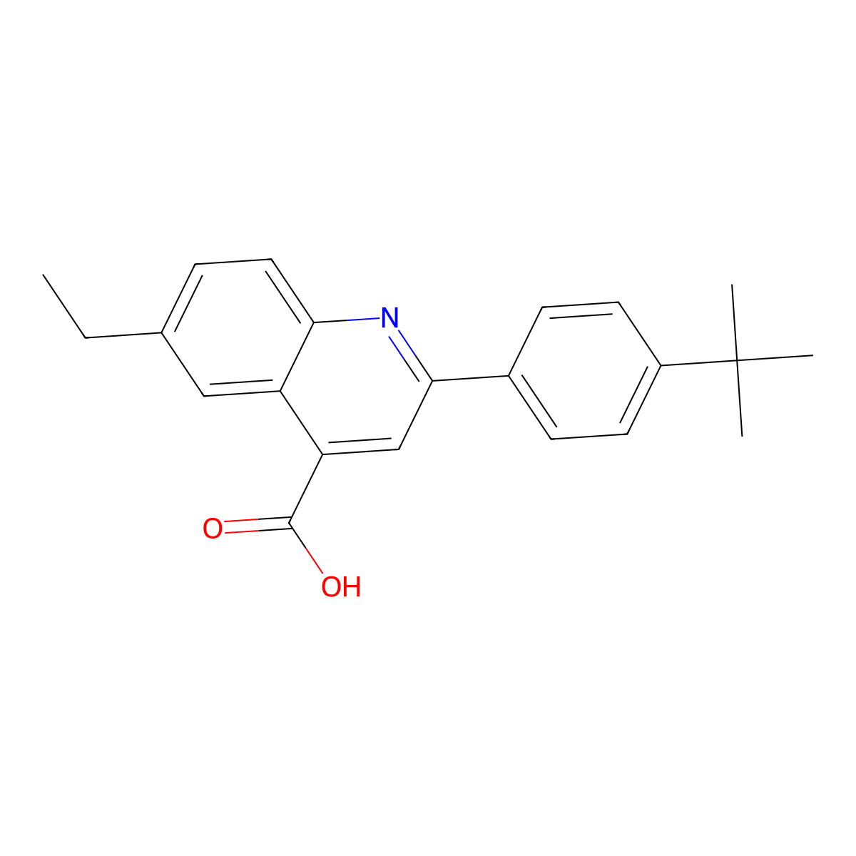 2-(4-Tert-butylphenyl)-6-ethylquinoline-4-carboxylic acid molecular structure, CAS 590357-68-9