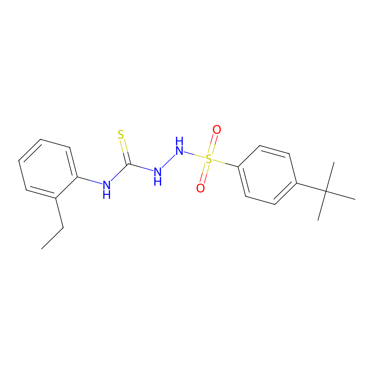 1-[(4-Tert-butylphenyl)sulfonylamino]-3-(2-ethylphenyl)thiourea molecular structure, CAS 590357-73-6
