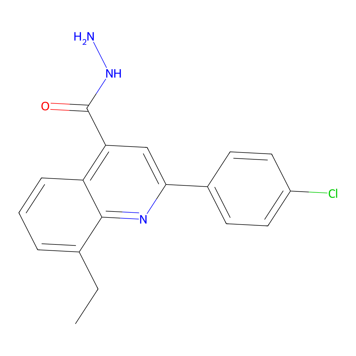 2-(4-Chlorophenyl)-8-ethylquinoline-4-carbohydrazide molecular structure, CAS 590357-87-2