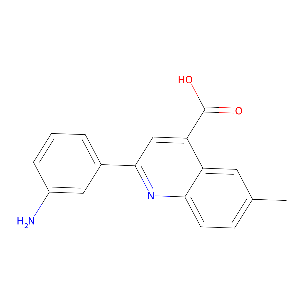 2-(3-Aminophenyl)-6-methylquinoline-4-carboxylic acid molecular structure, CAS 590358-30-8