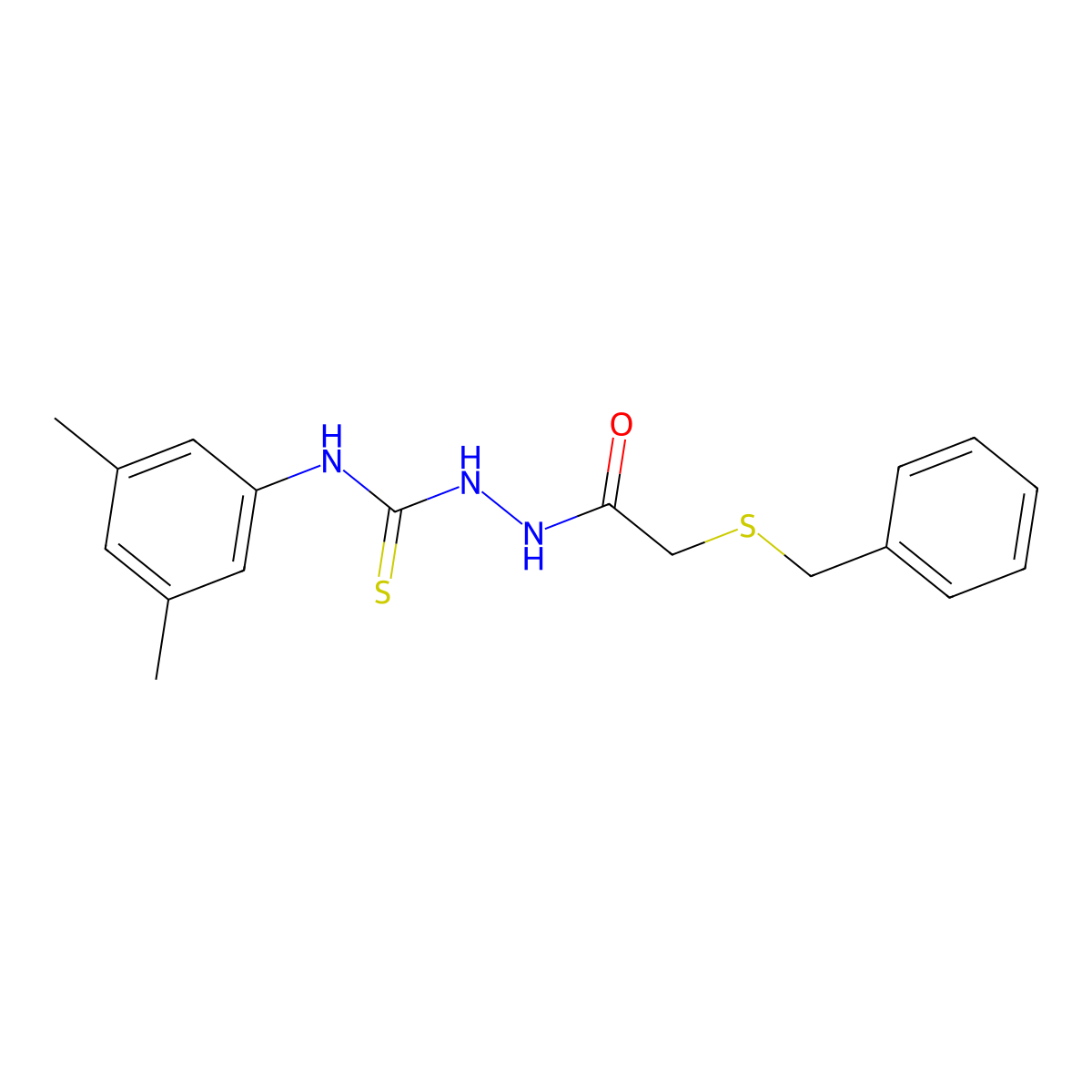 1-[(2-Benzylsulfanylacetyl)amino]-3-(3,5-dimethylphenyl)thiourea molecular structure, CAS 590358-60-4