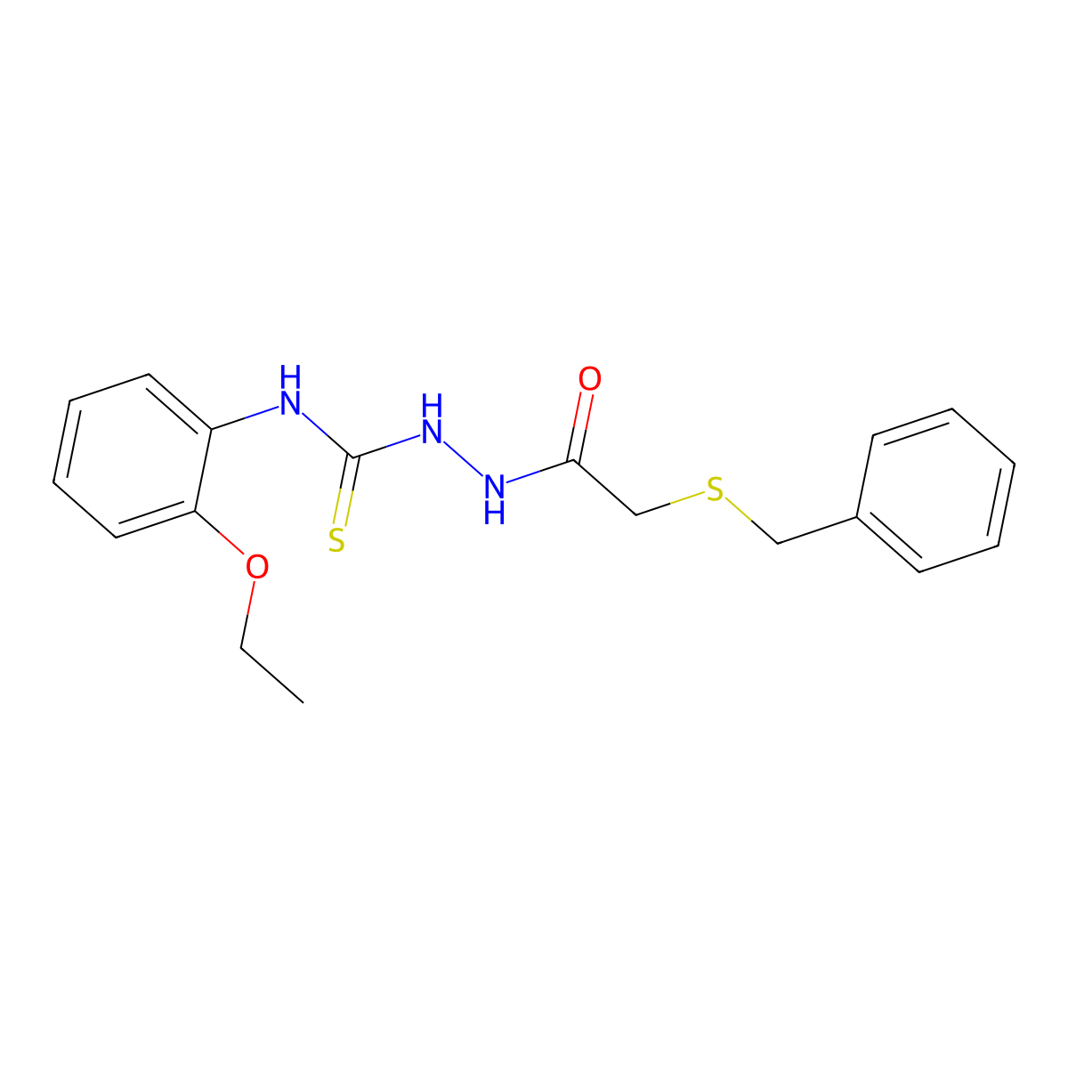 1-[(2-Benzylsulfanylacetyl)amino]-3-(2-ethoxyphenyl)thiourea molecular structure, CAS 590358-61-5