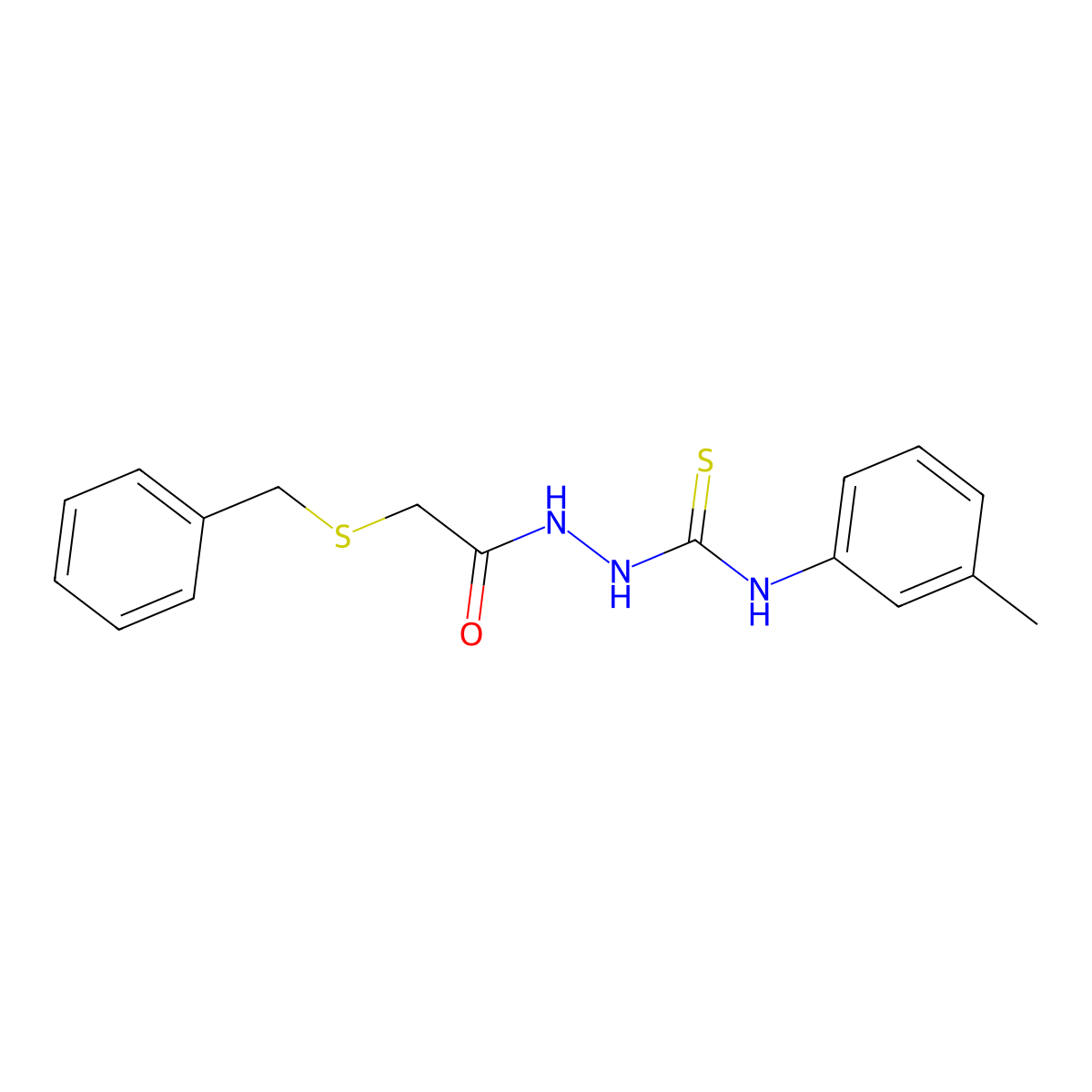 1-[(2-Benzylsulfanylacetyl)amino]-3-(3-methylphenyl)thiourea molecular structure, CAS 590358-68-2