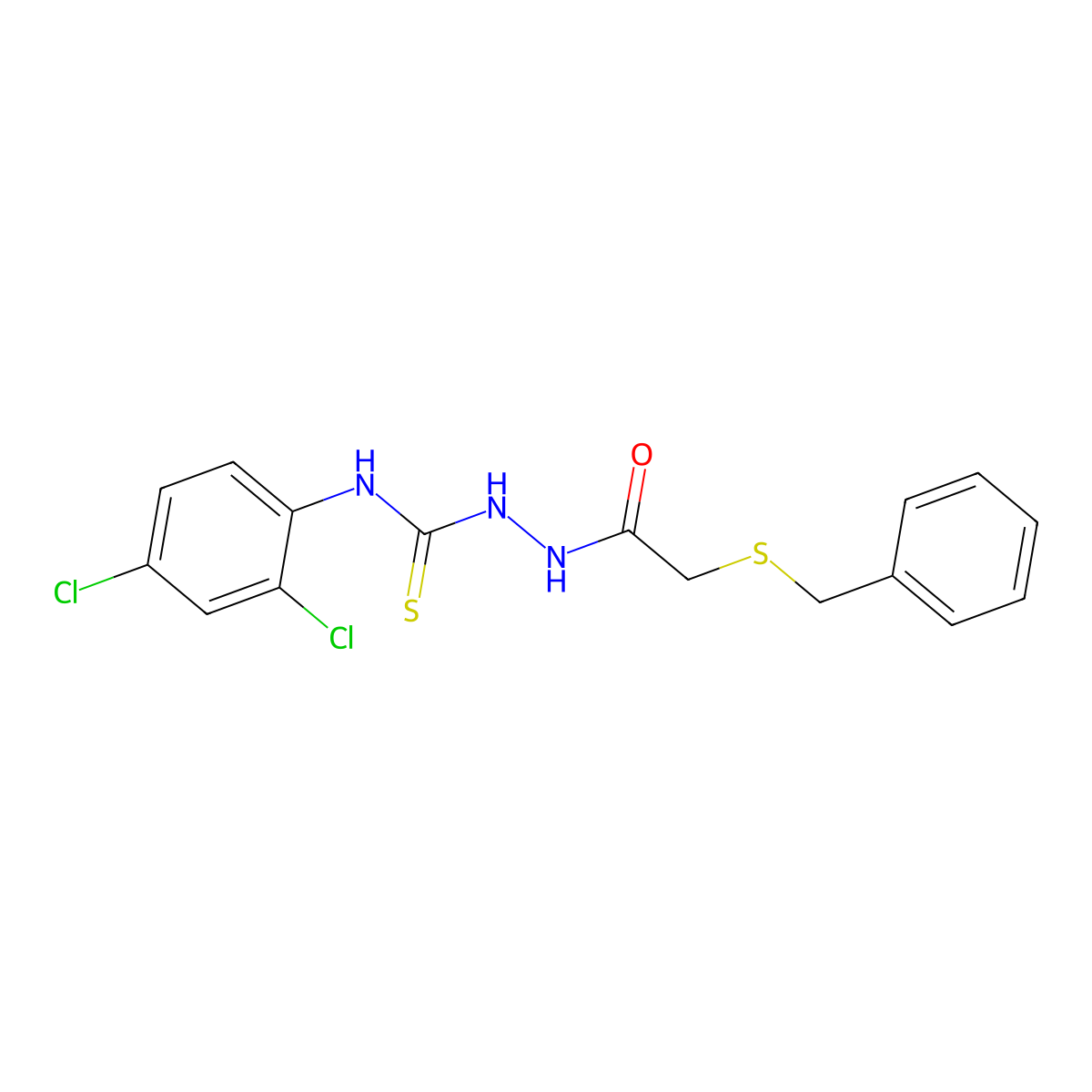 1-[(2-Benzylsulfanylacetyl)amino]-3-(2,4-dichlorophenyl)thiourea molecular structure, CAS 590358-86-4