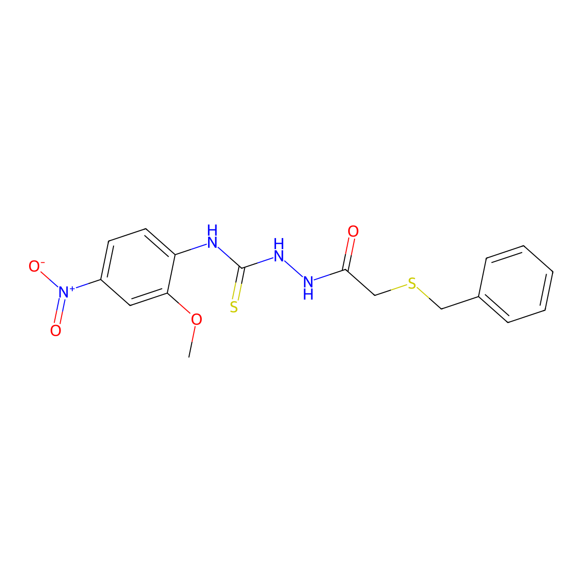 1-[(2-Benzylsulfanylacetyl)amino]-3-(2-methoxy-4-nitrophenyl)thiourea molecular structure, CAS 590358-88-6
