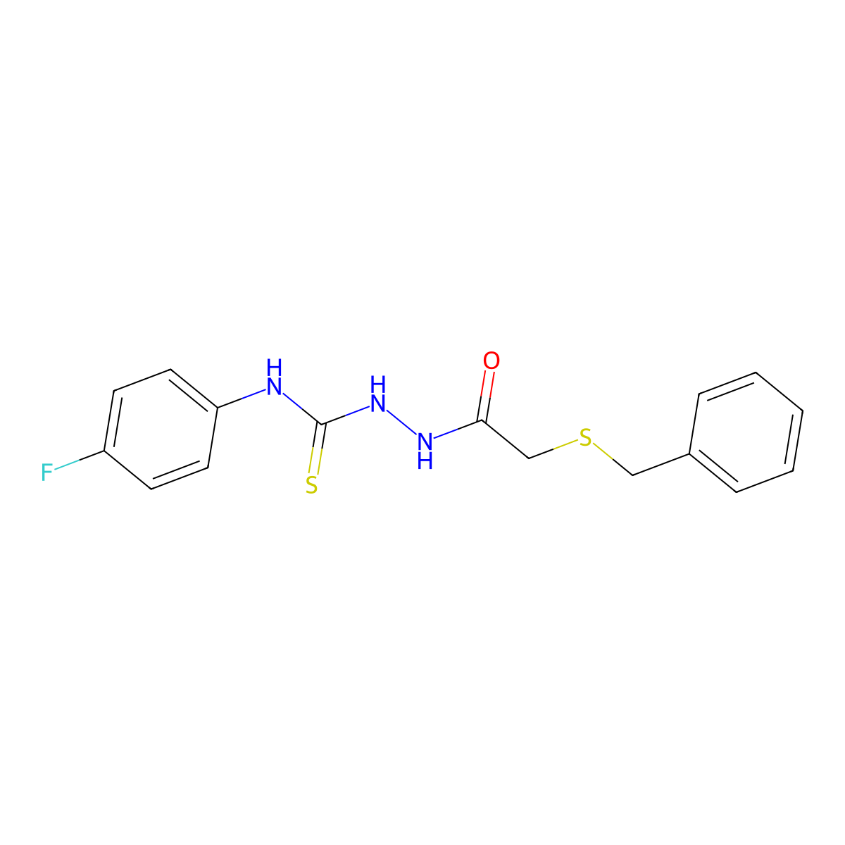 1-[(2-Benzylsulfanylacetyl)amino]-3-(4-fluorophenyl)thiourea molecular structure, CAS 590358-90-0