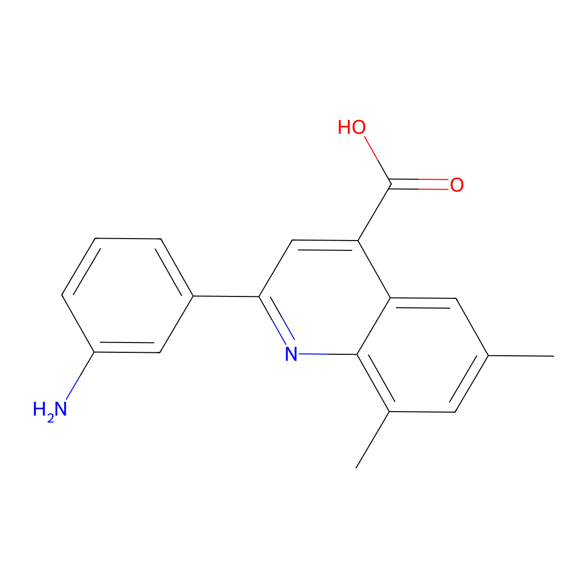 2-(3-Aminophenyl)-6,8-dimethylquinoline-4-carboxylic acid molecular structure, CAS 590359-90-3