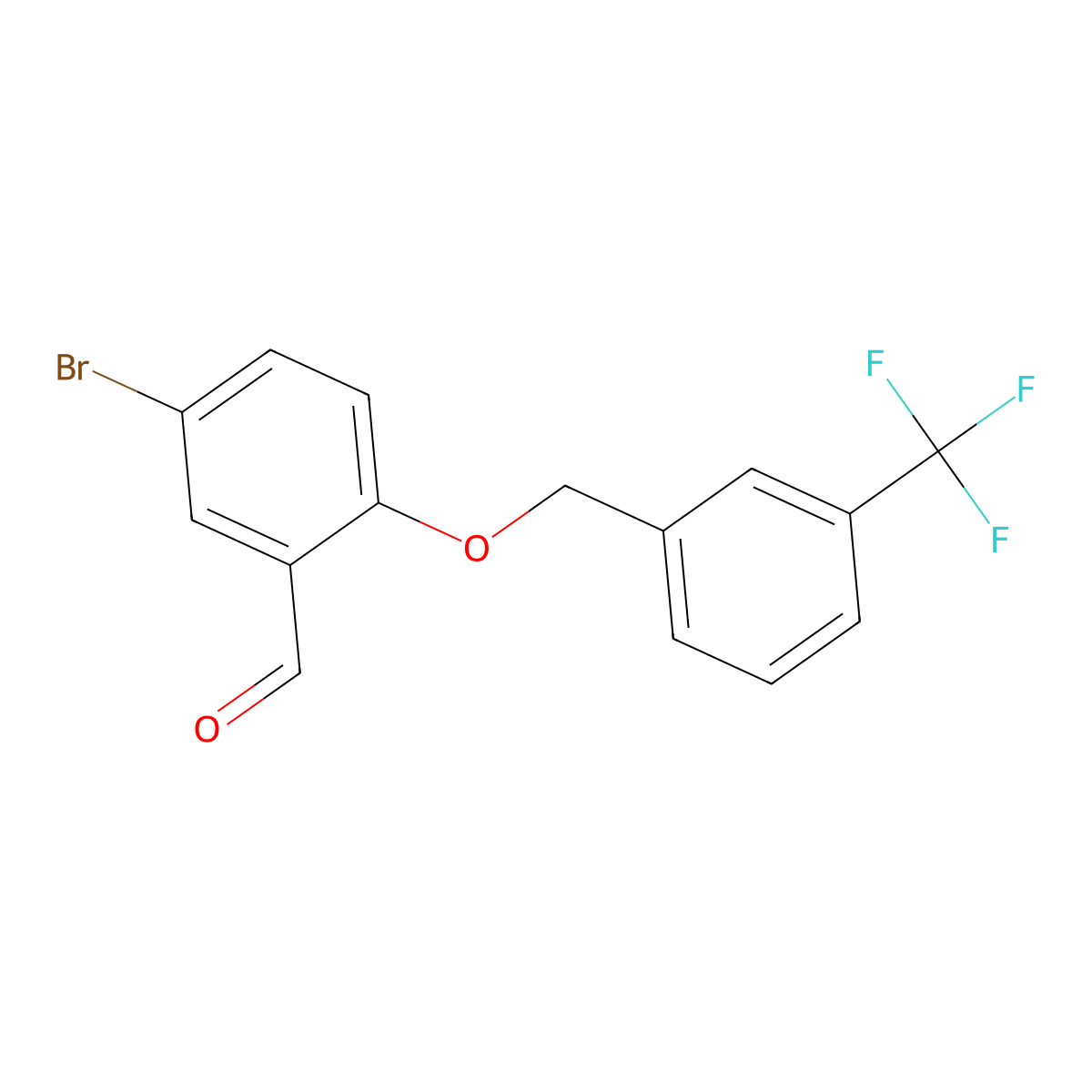 5-Bromo-2-{[3-(trifluoromethyl)benzyl]oxy}benzaldehyde molecular structure, CAS 590360-00-2