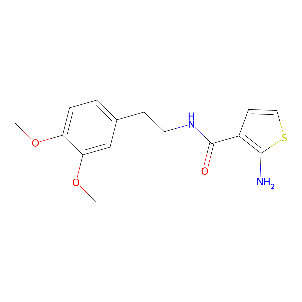 2-amino-N-[2-(3,4-dimethoxyphenyl)ethyl]thiophene-3-carboxamide molecular structure, CAS 590360-06-8