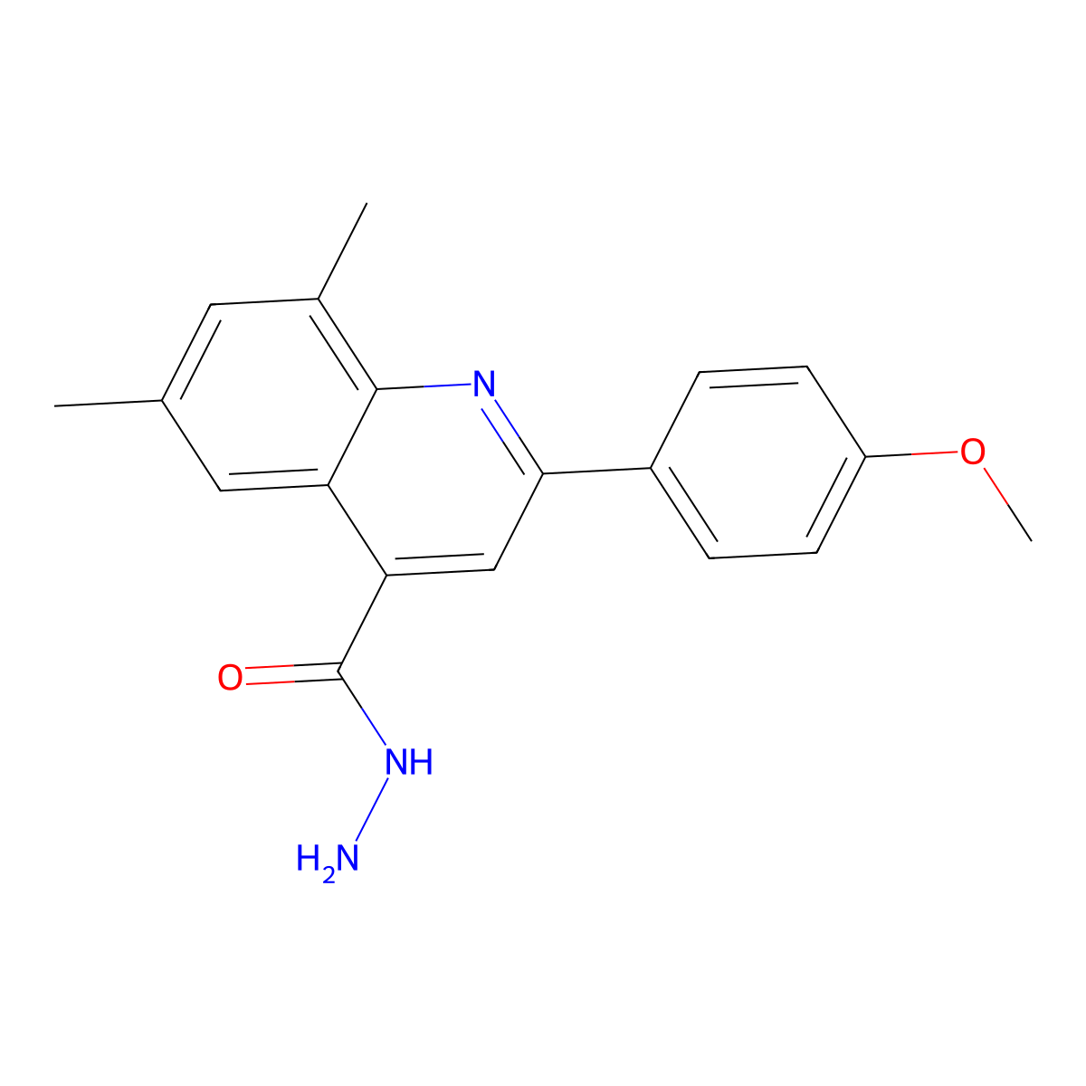 2-(4-Methoxyphenyl)-6,8-dimethylquinoline-4-carbohydrazide molecular structure, CAS 590360-18-2