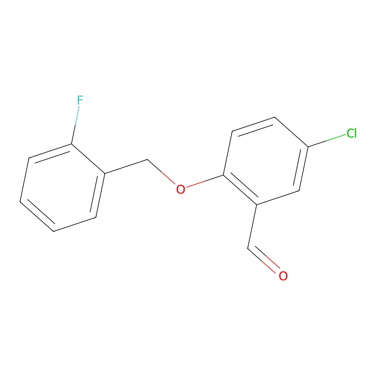 5-Chloro-2-[(2-fluorobenzyl)oxy]benzaldehyde molecular structure, CAS 590360-21-7