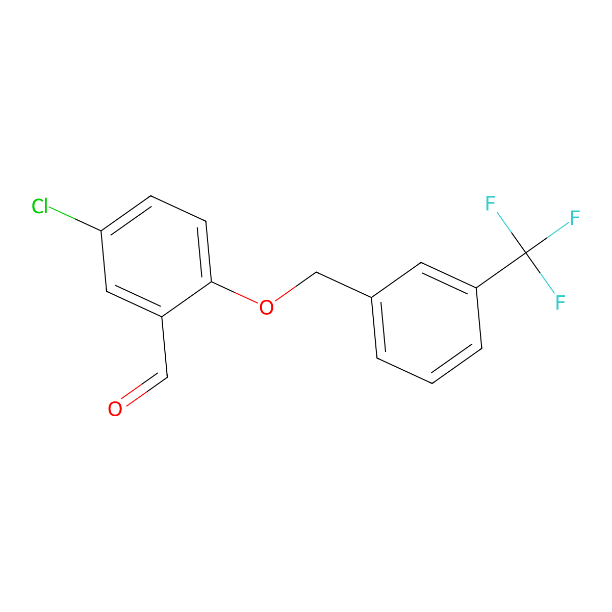 5-Chloro-2-{[3-(trifluoromethyl)benzyl]oxy}benzaldehyde molecular structure, CAS 590360-26-2