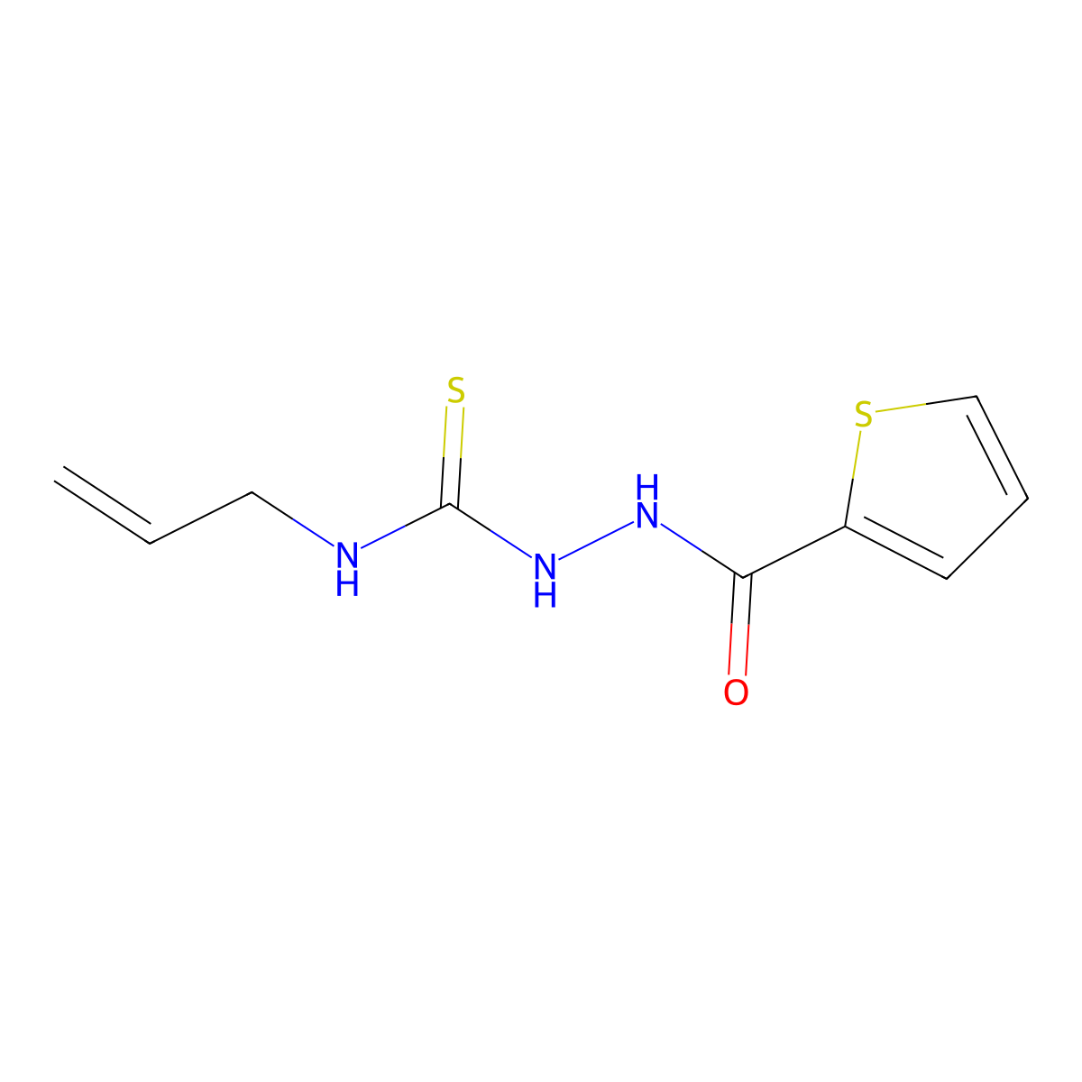 N-allyl-2-(2-thienylcarbonyl)hydrazinecarbothioamide molecular structure, CAS 590360-30-8
