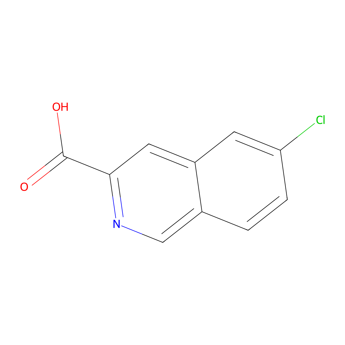 6-Chloroisoquinoline-3-carboxylic acid molecular structure, CAS 590369-88-3