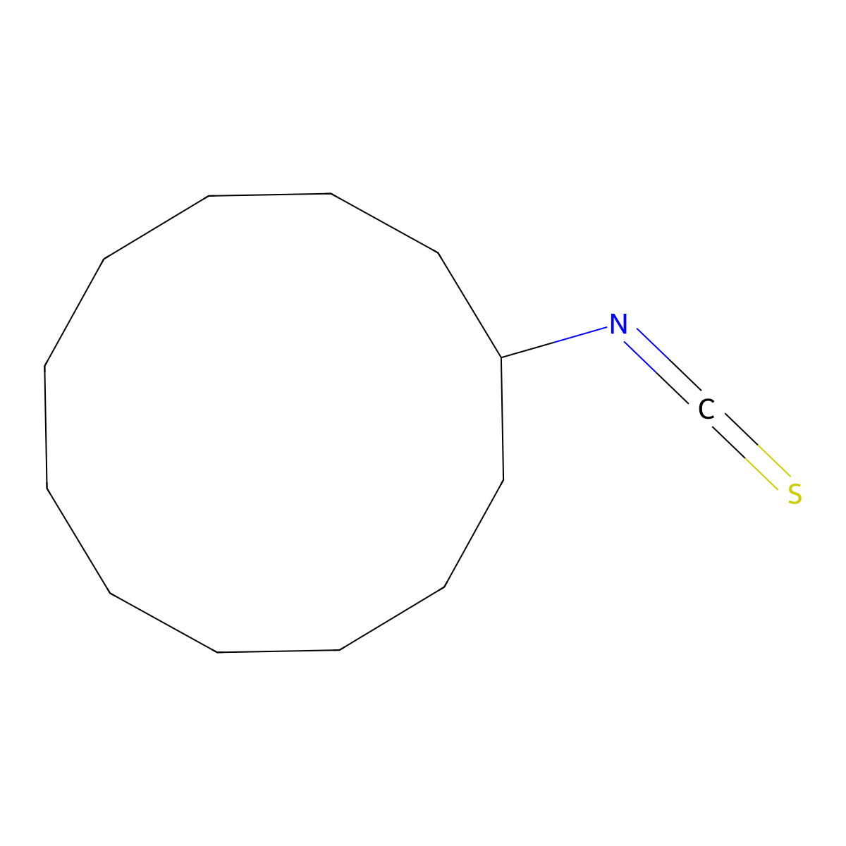 Cyclododecyl isothiocyanate molecular structure, CAS 59037-64-8