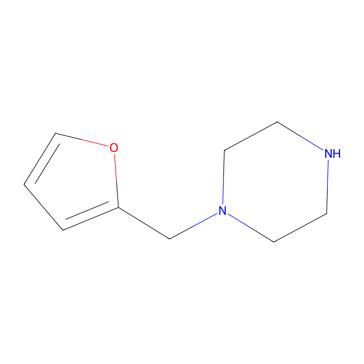 1-(2-Furylmethyl)piperazine molecular structure, CAS 59037-70-6