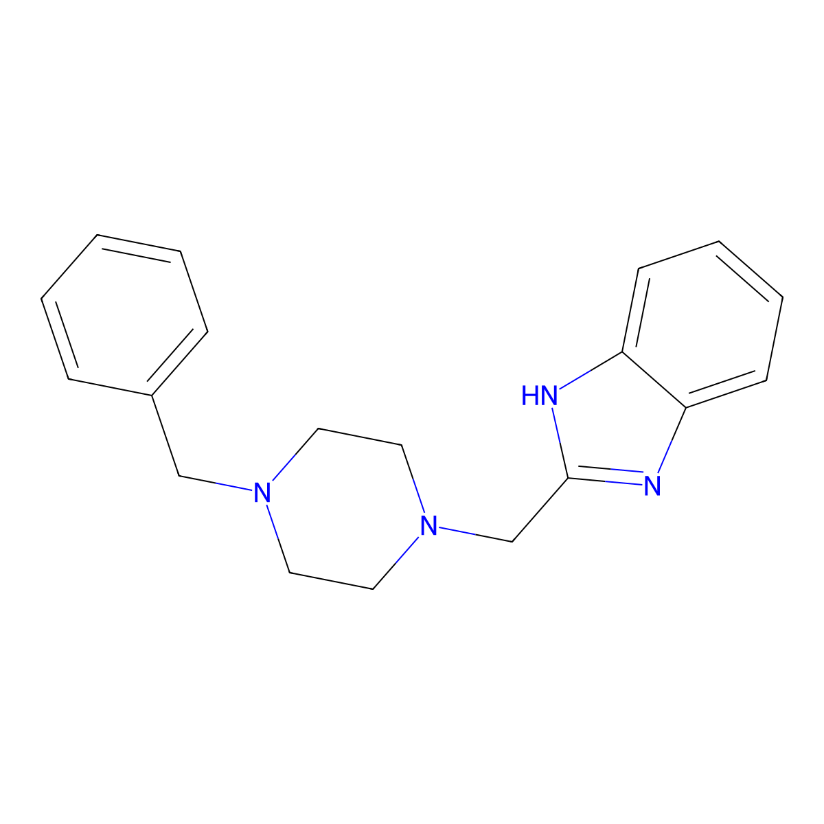 2-[(4-Benzylpiperazin-1-yl)methyl]-1H-benzimidazole molecular structure, CAS 59037-71-7
