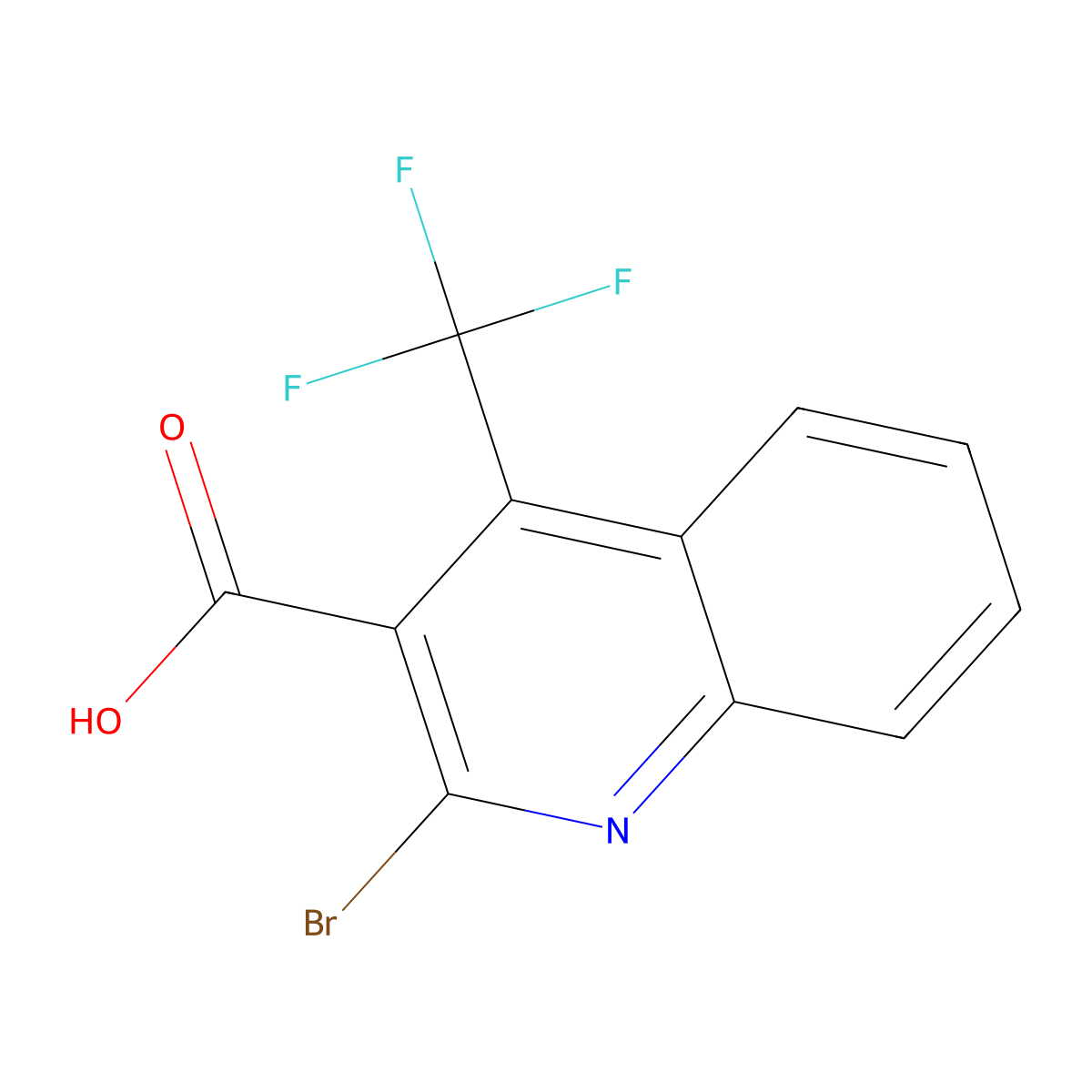 2-bromo-4-(trifluoromethyl)quinoline-3-carboxylic Acid molecular structure, CAS 590372-20-6