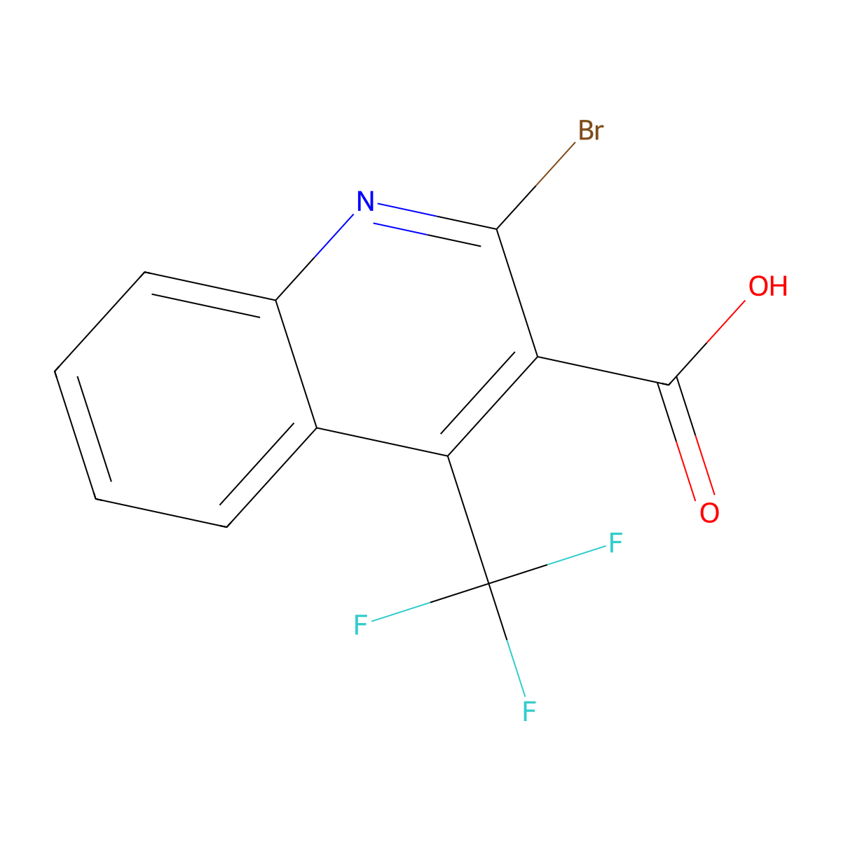 2-bromo-4-(trifluoromethyl)quinoline-3-carboxylic Acid molecular structure, CAS 590372-20-6