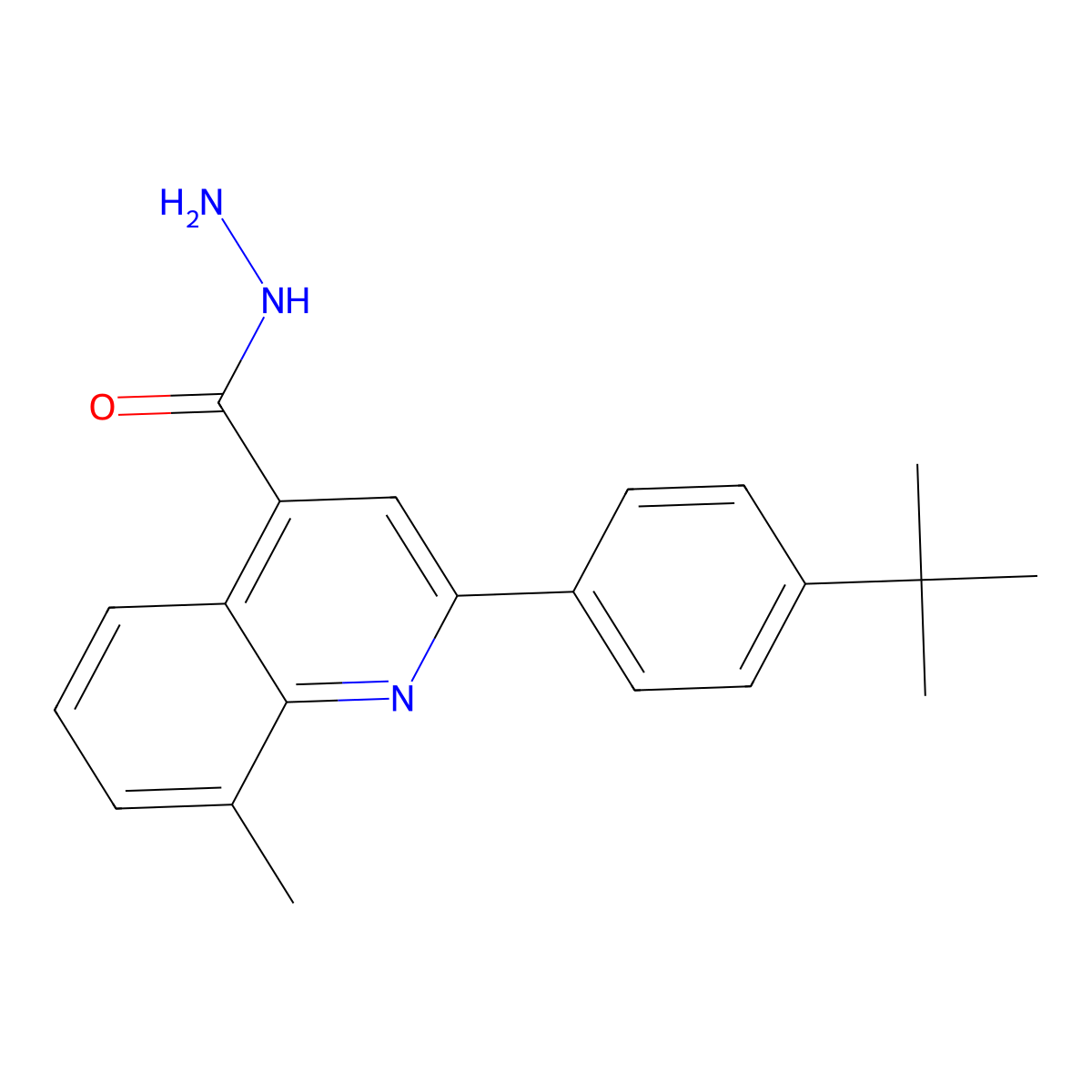 2-(4-Tert-butylphenyl)-8-methylquinoline-4-carbohydrazide molecular structure, CAS 590376-22-0