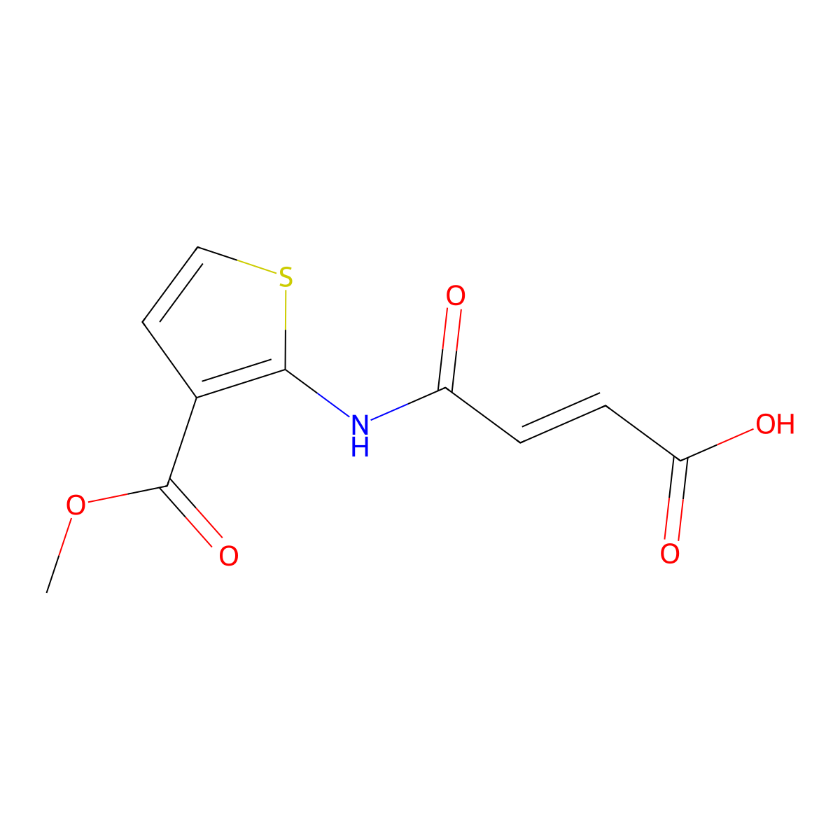 4-{[3-(Methoxycarbonyl)thien-2-yl]-amino}-4-oxobut-2-enoic acid molecular structure, CAS 590376-34-4