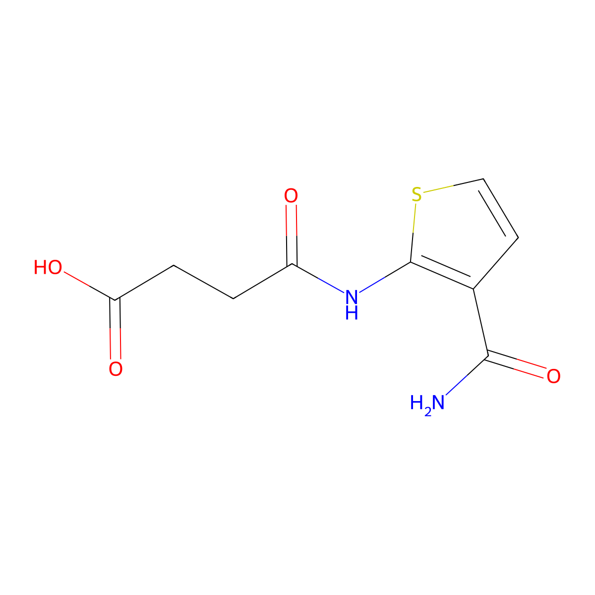 3-[(3-carbamoylthiophen-2-yl)carbamoyl]propanoic Acid molecular structure, CAS 590376-36-6