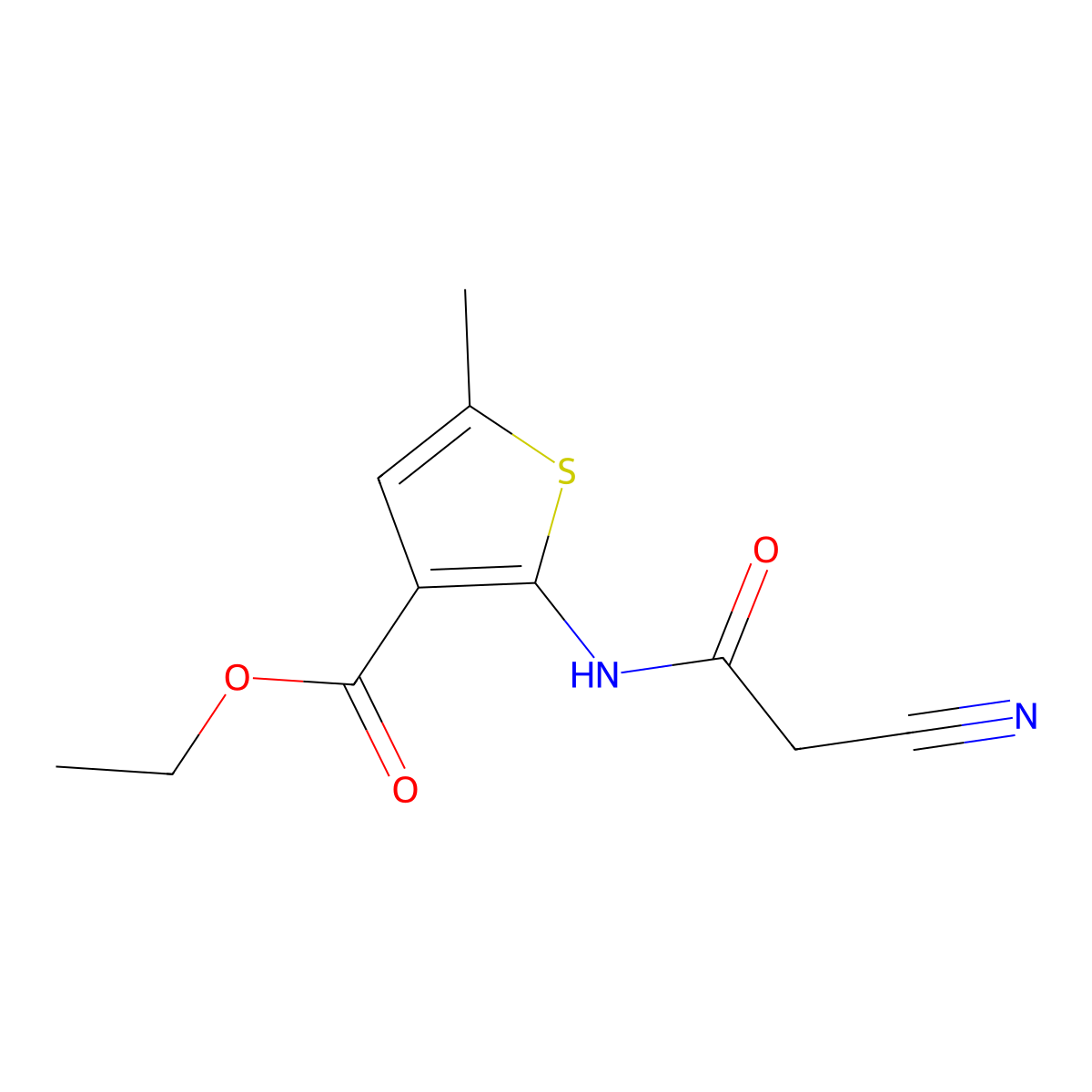 Ethyl 2-[(cyanoacetyl)amino]-5-methylthiophene-3-carboxylate molecular structure, CAS 590376-44-6