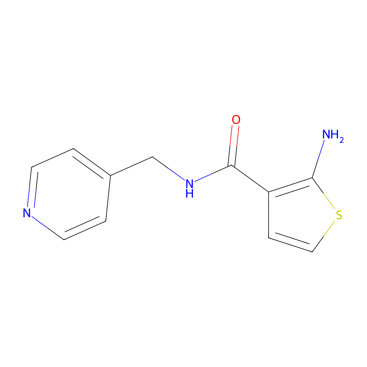 2-amino-N-(pyridin-4-ylmethyl)thiophene-3-carboxamide molecular structure, CAS 590376-49-1