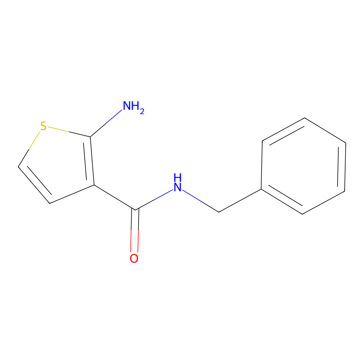 2-amino-N-benzylthiophene-3-carboxamide molecular structure, CAS 590376-50-4