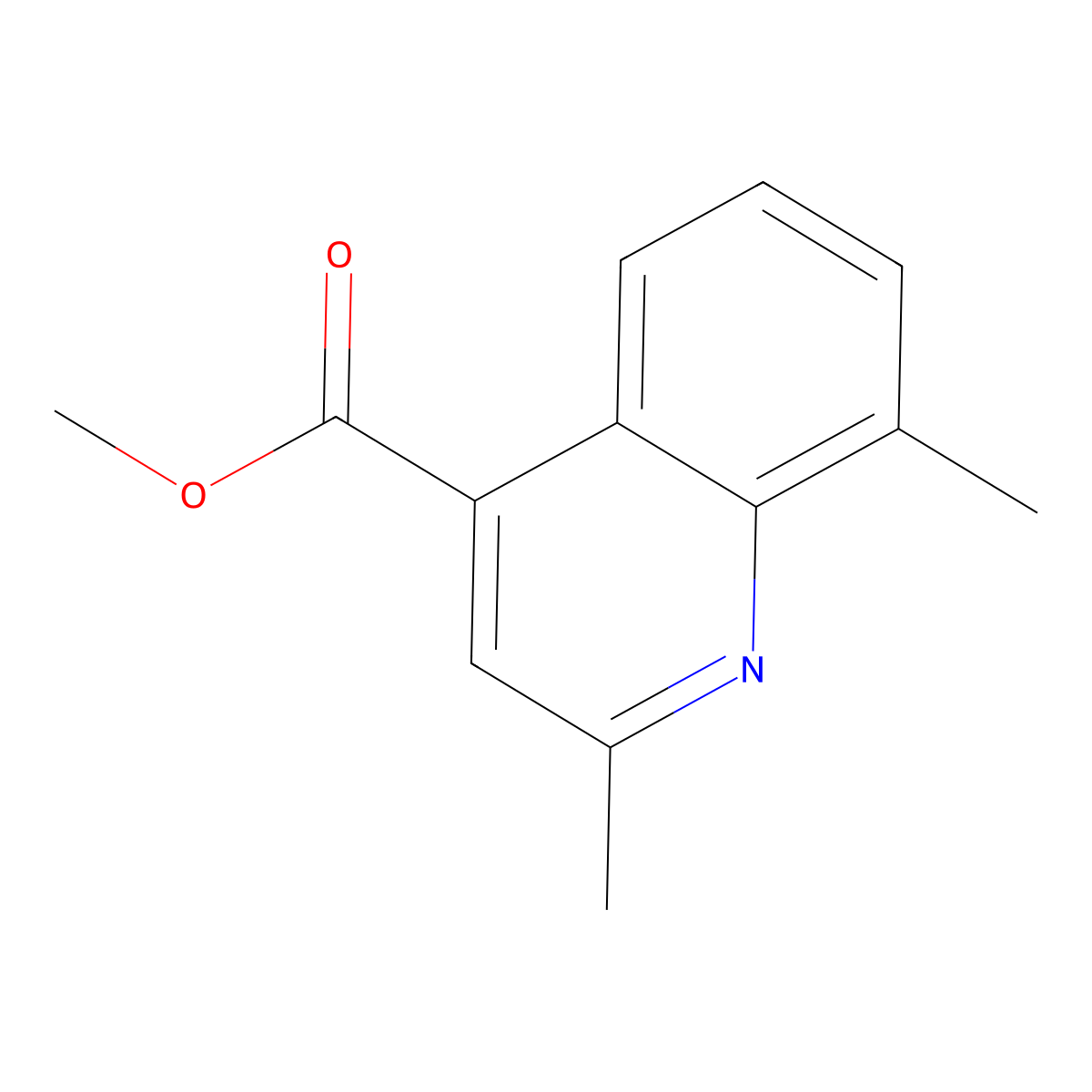 Methyl 2,8-dimethylquinoline-4-carboxylate molecular structure, CAS 590376-55-9