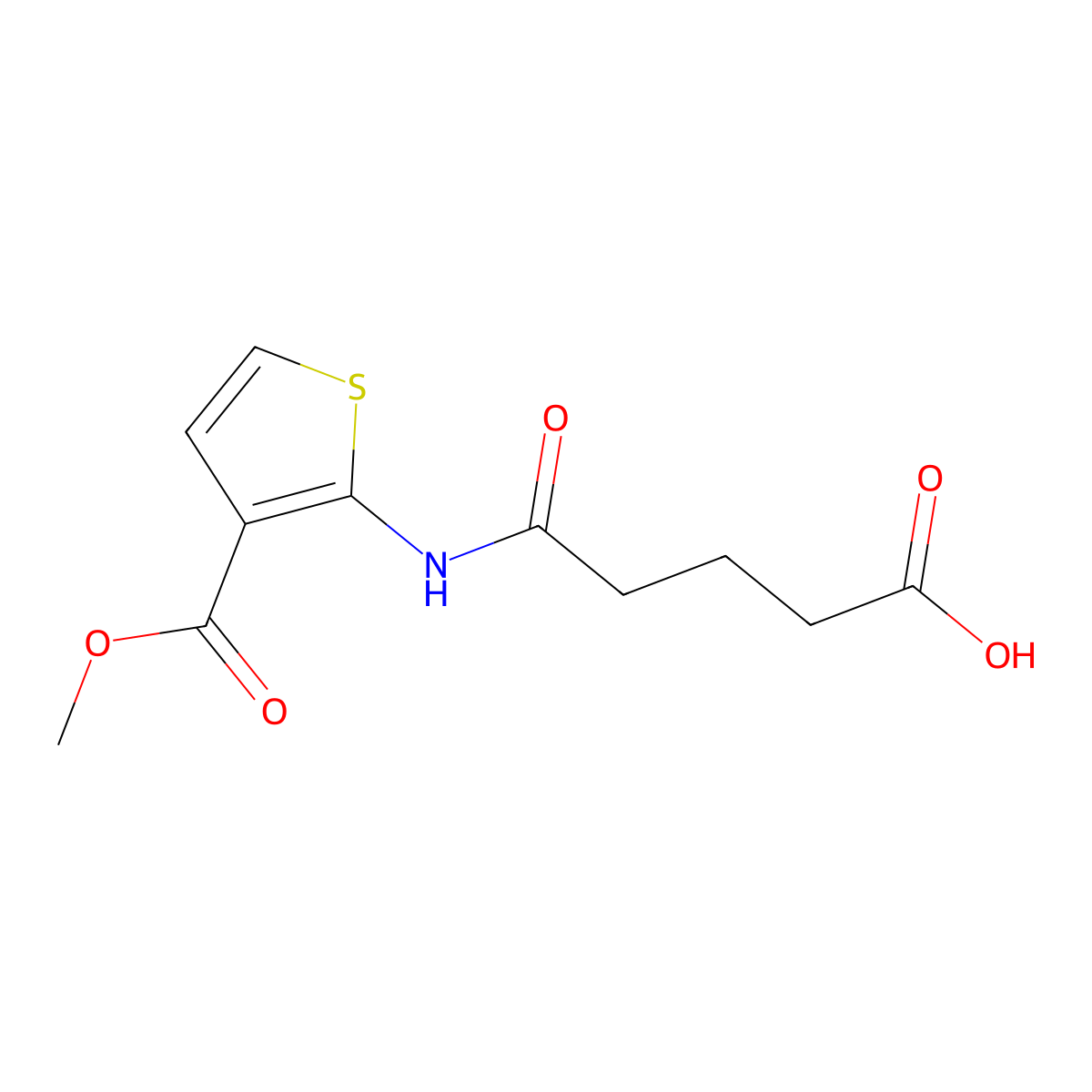 4-{N-[3-(methoxycarbonyl)-2-thienyl]carbamoyl}butanoic acid molecular structure, CAS 590376-56-0