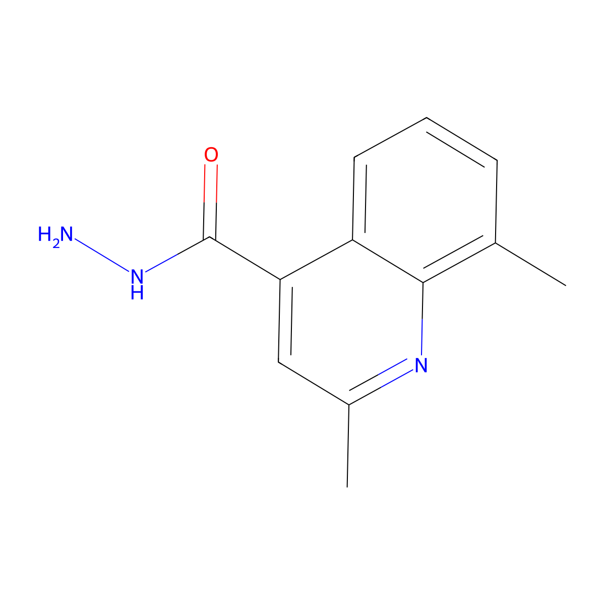 2,8-Dimethylquinoline-4-carbohydrazide molecular structure, CAS 590376-58-2