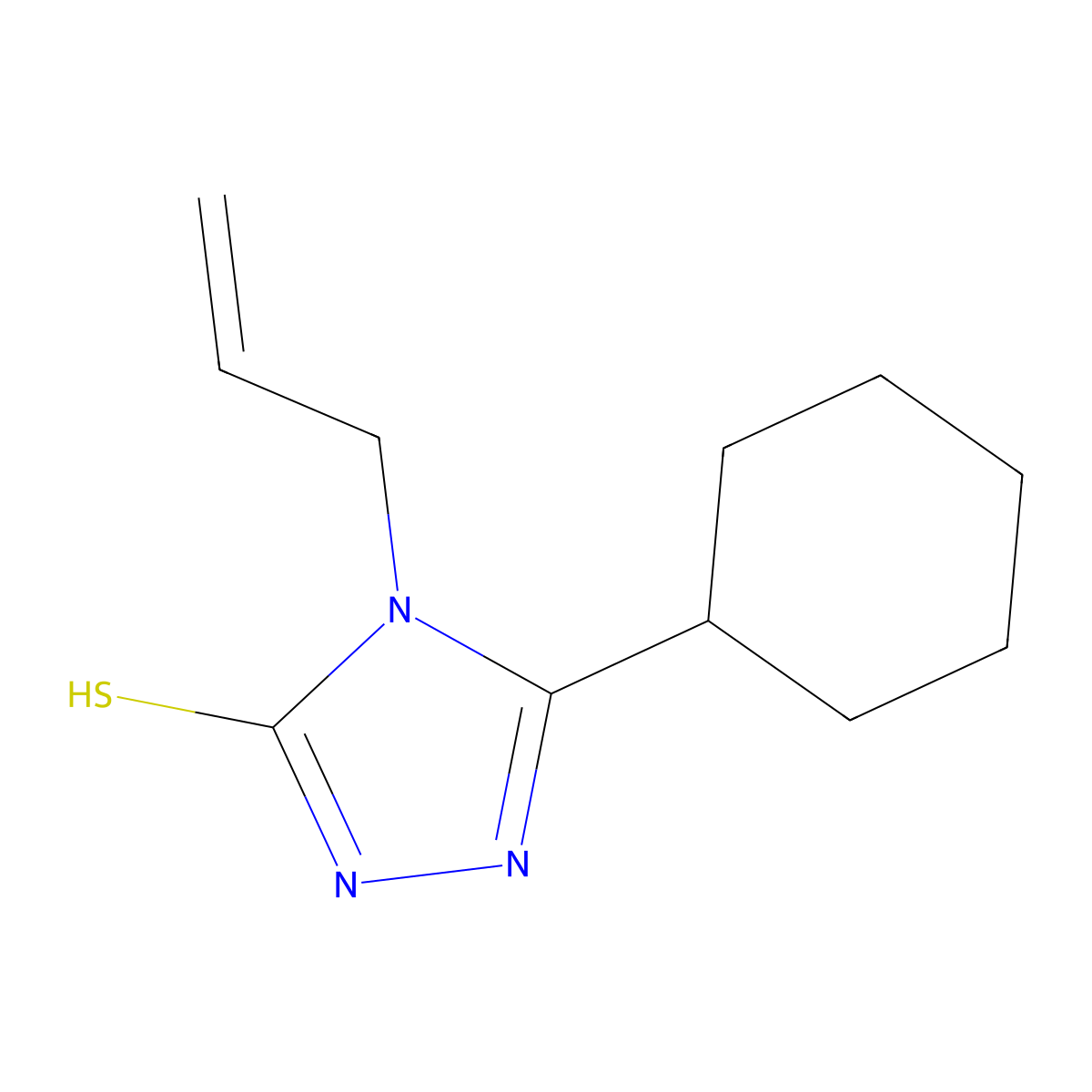 4-allyl-5-cyclohexyl-4H-1,2,4-triazole-3-thiol molecular structure, CAS 590376-61-7