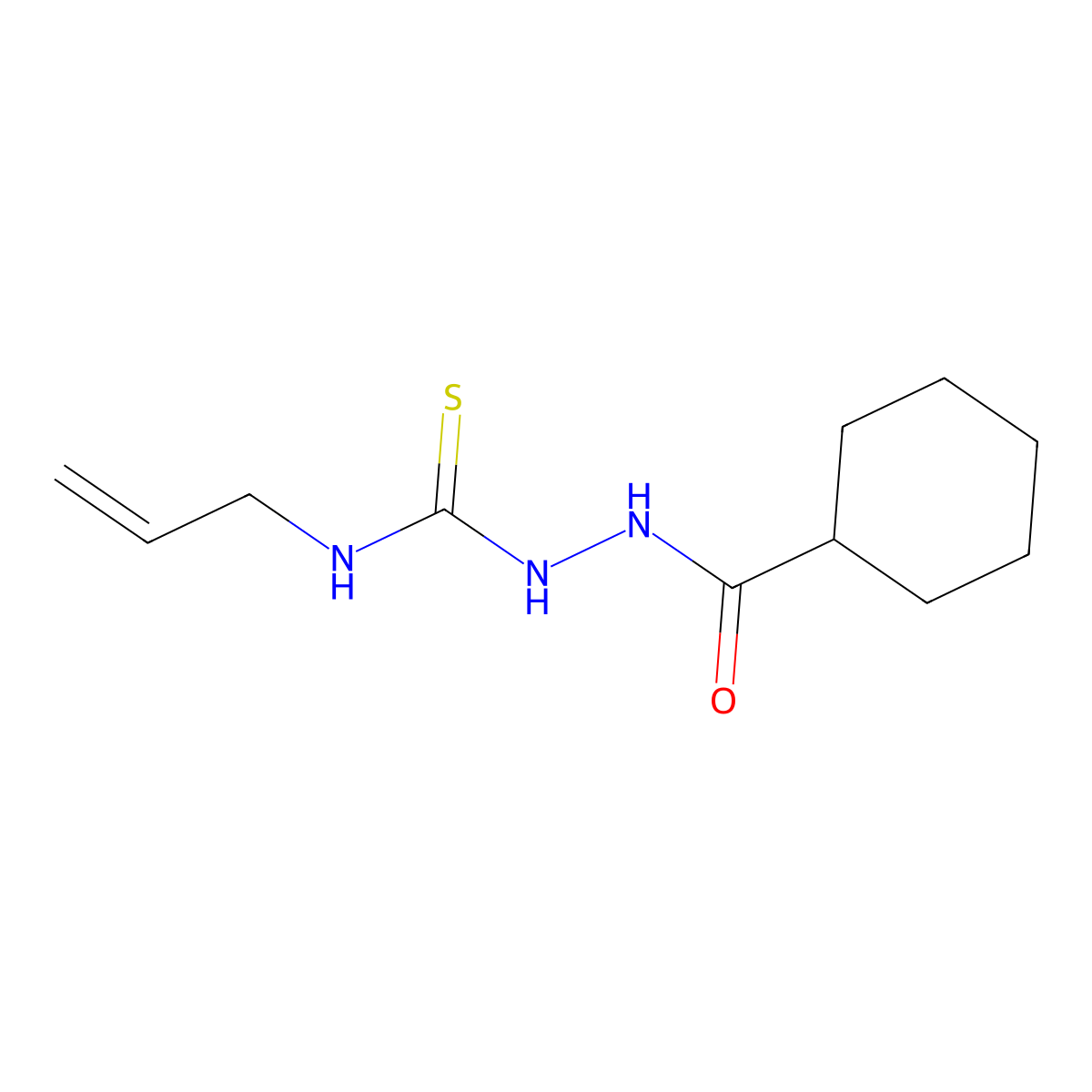 2-(cyclohexylcarbonyl)-N-(prop-2-en-1-yl)hydrazinecarbothioamide molecular structure, CAS 590376-62-8