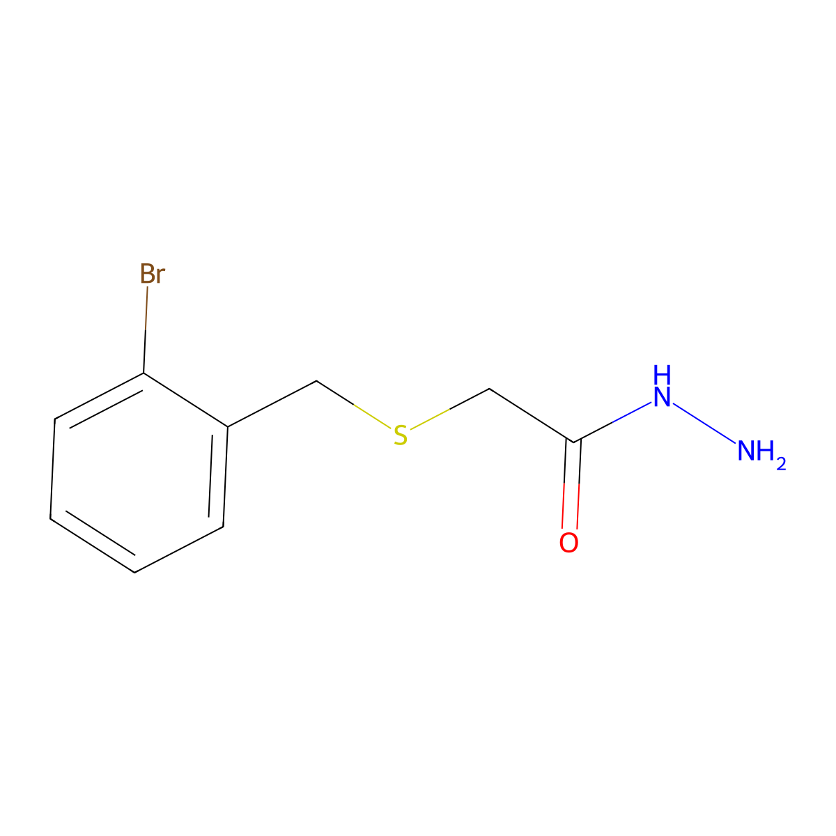 2-[(2-Bromobenzyl)thio]acetohydrazide molecular structure, CAS 590376-68-4