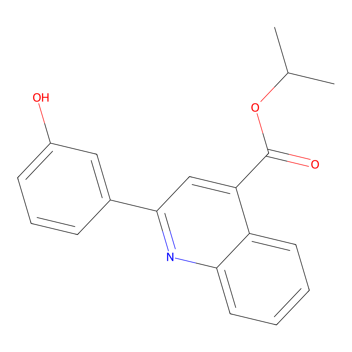 Propan-2-yl 2-(3-hydroxyphenyl)quinoline-4-carboxylate molecular structure, CAS 590376-69-5